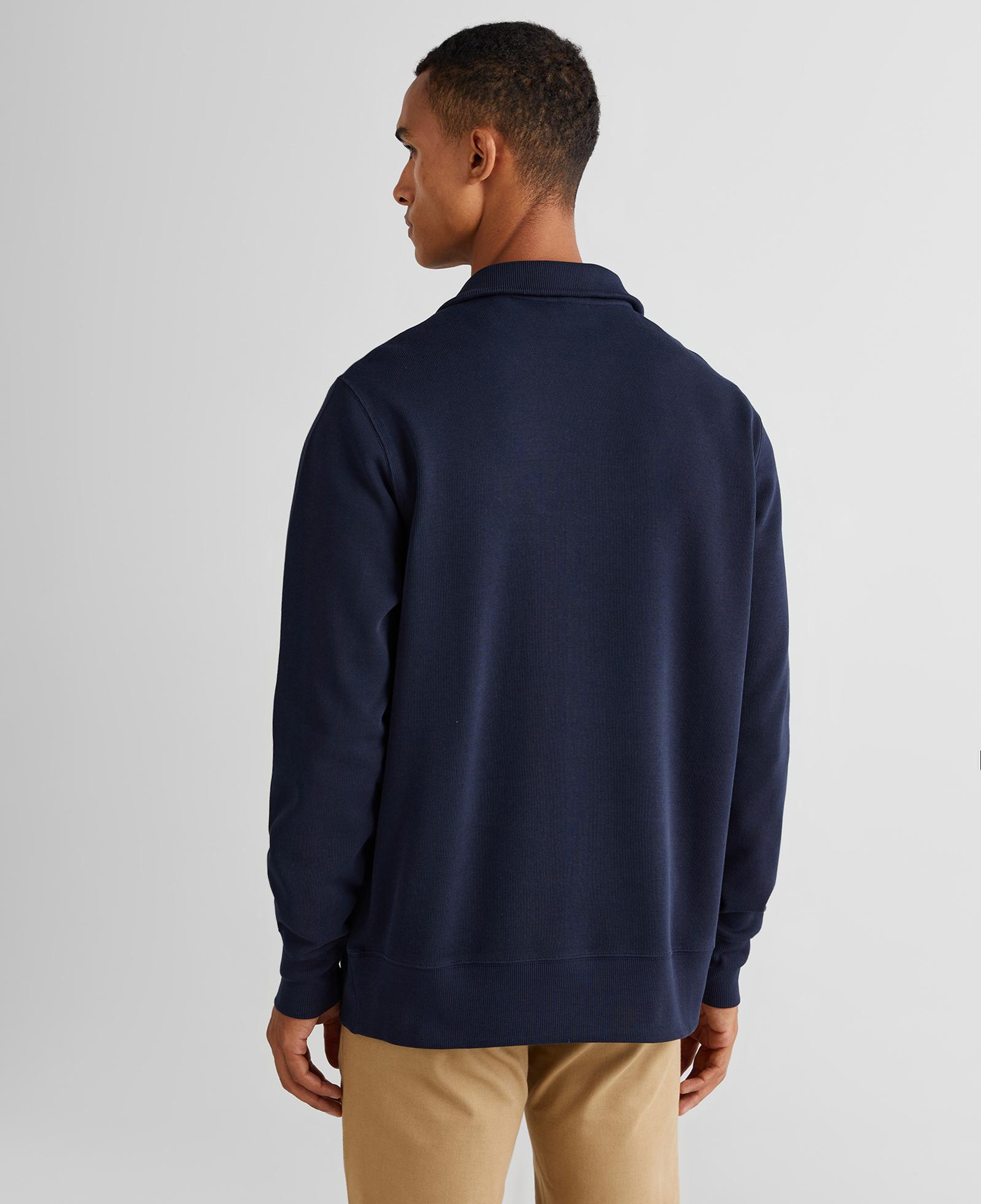 Gant Erkek Lacivert Regular Fit Yarım Fermuarlı Sweatshirt