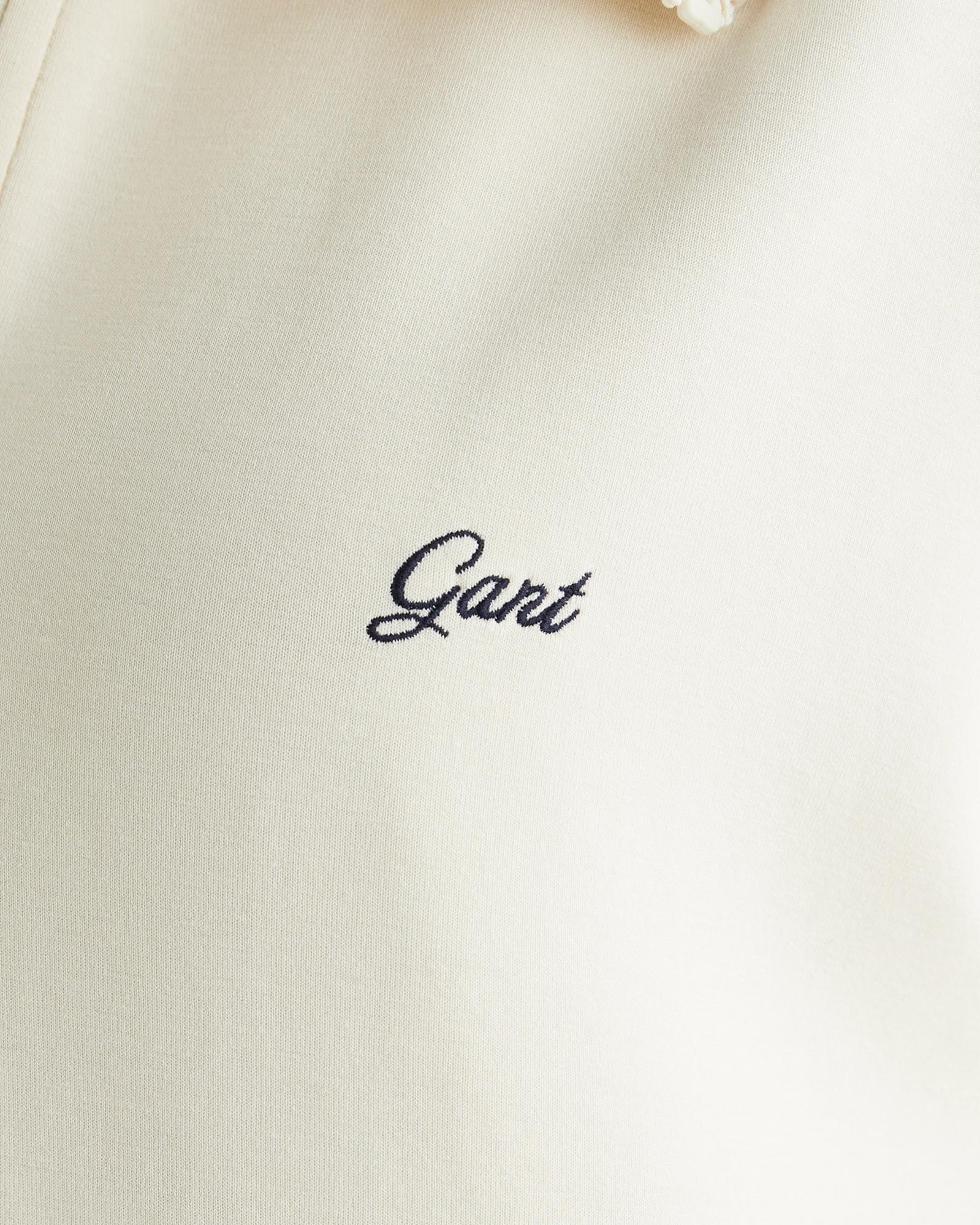 GANT Kadın Krem Relaxed Fit Yarım Fermuarlı Kısa Kollu Sweatshirt