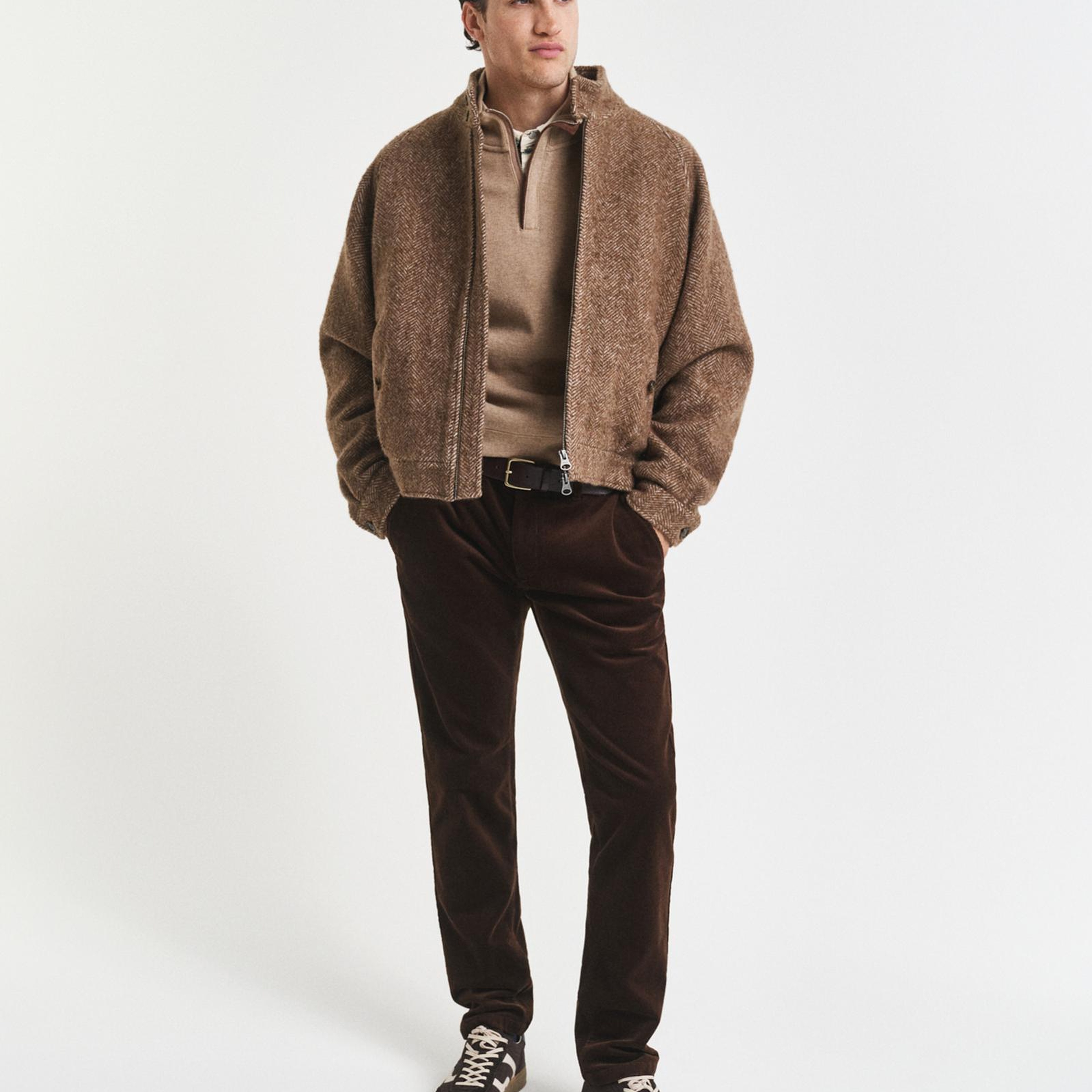 GANT Erkek Bej Regular Fit Yarım Fermuarlı Sweatshirt