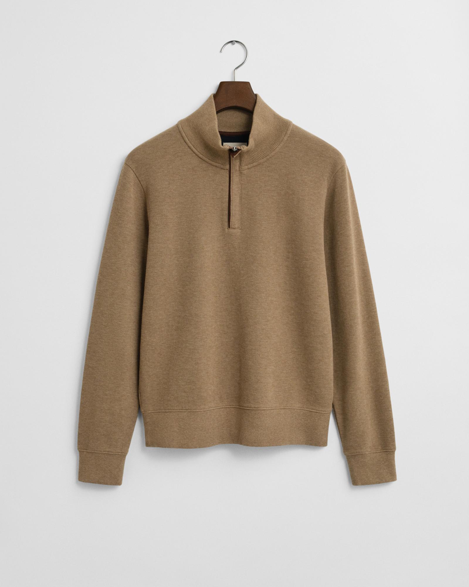 GANT Erkek Bej Regular Fit Yarım Fermuarlı Sweatshirt