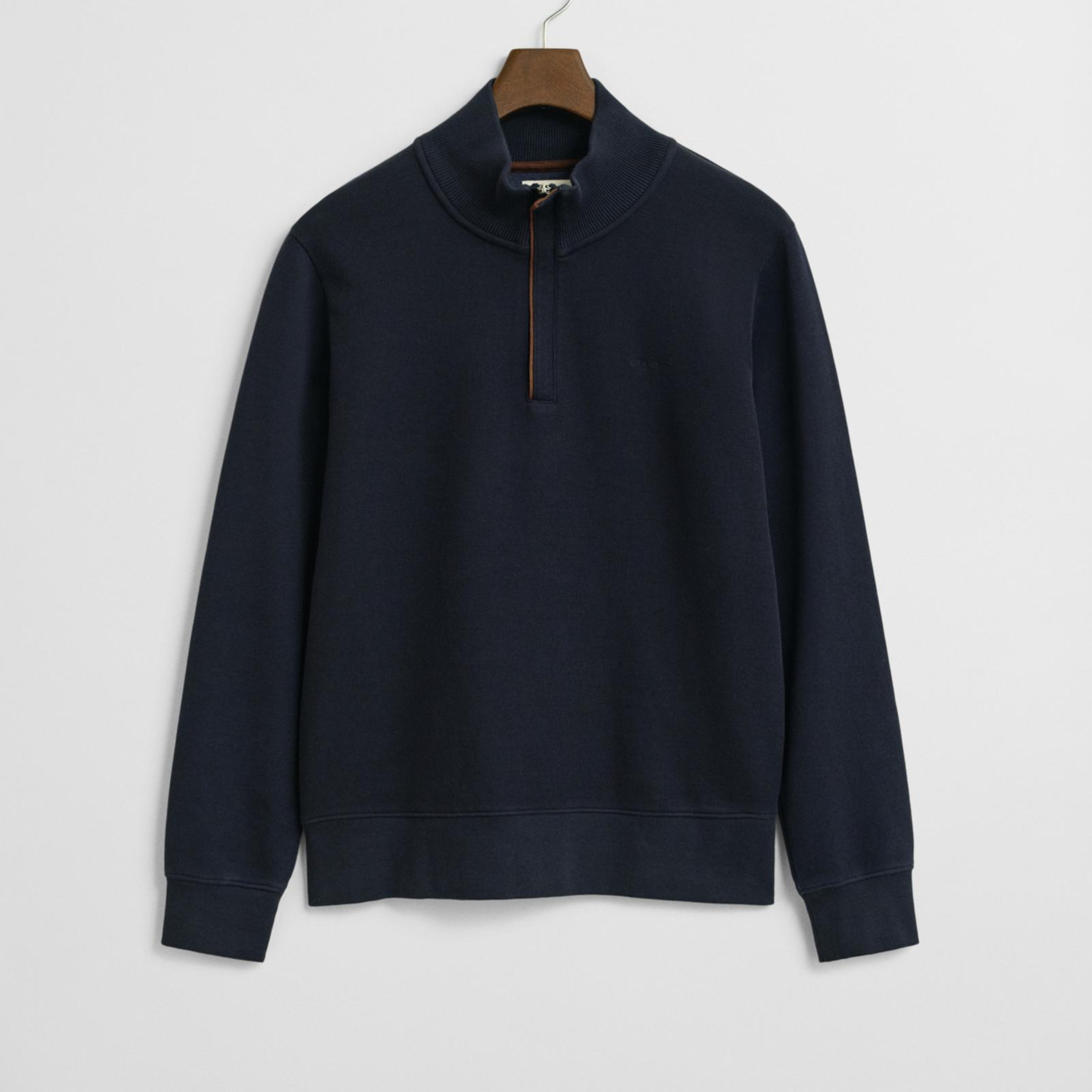 GANT Erkek Lacivert Regular Fit Yarım Fermuarlı Sweatshirt