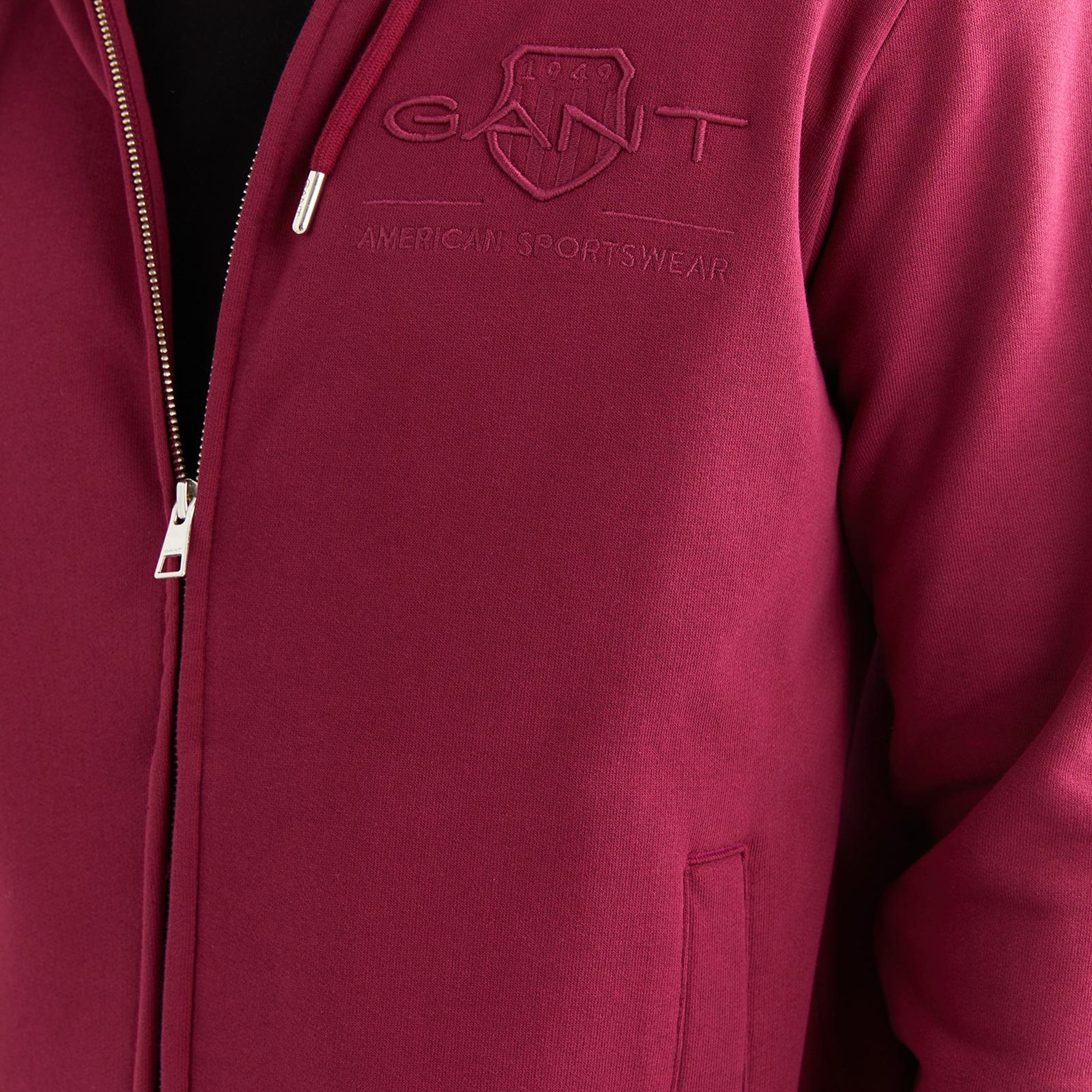 GANT Erkek Bordo Regular Fit Kapüşonlu Logolu Sweatshirt