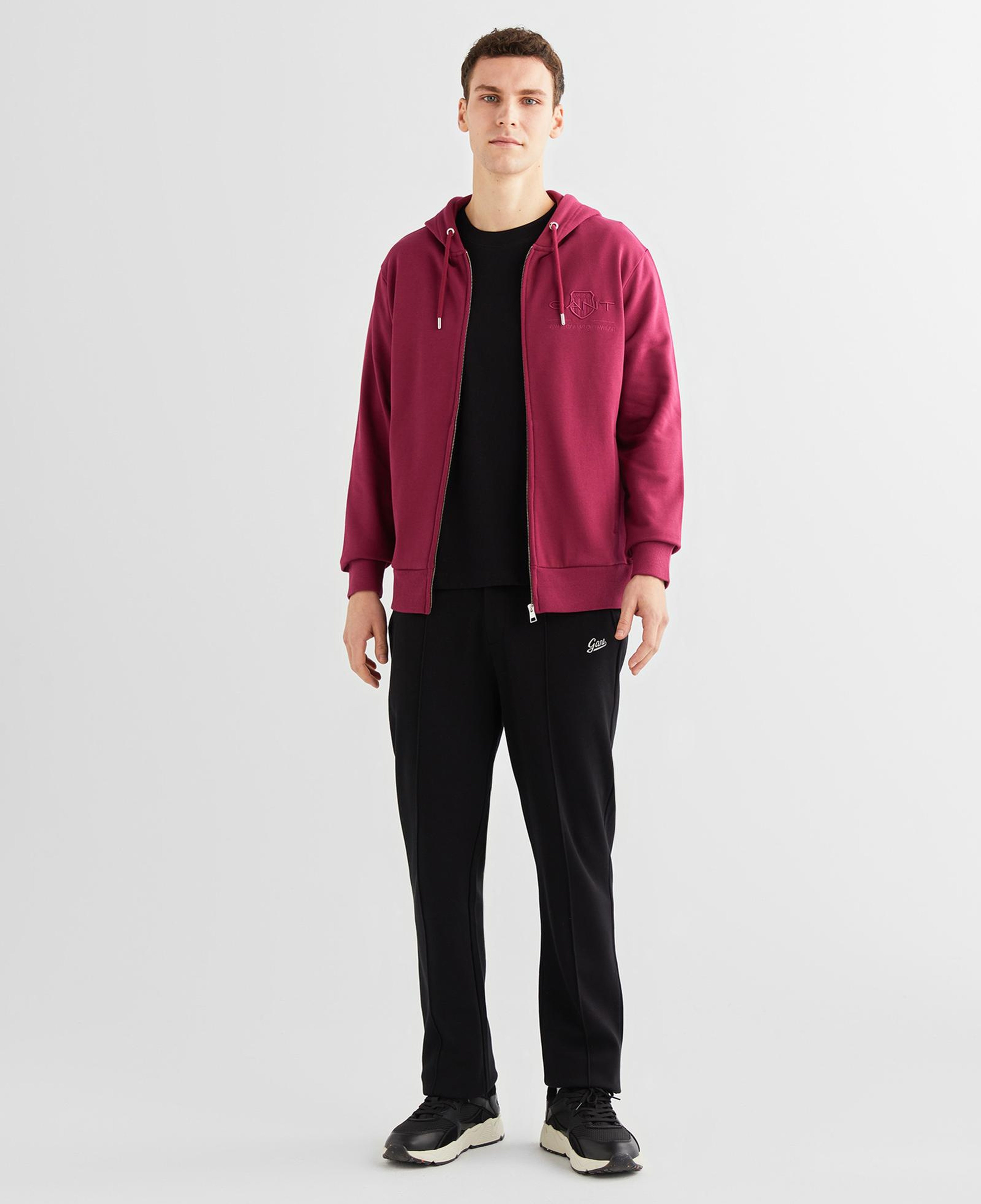 GANT Erkek Bordo Regular Fit Kapüşonlu Logolu Sweatshirt