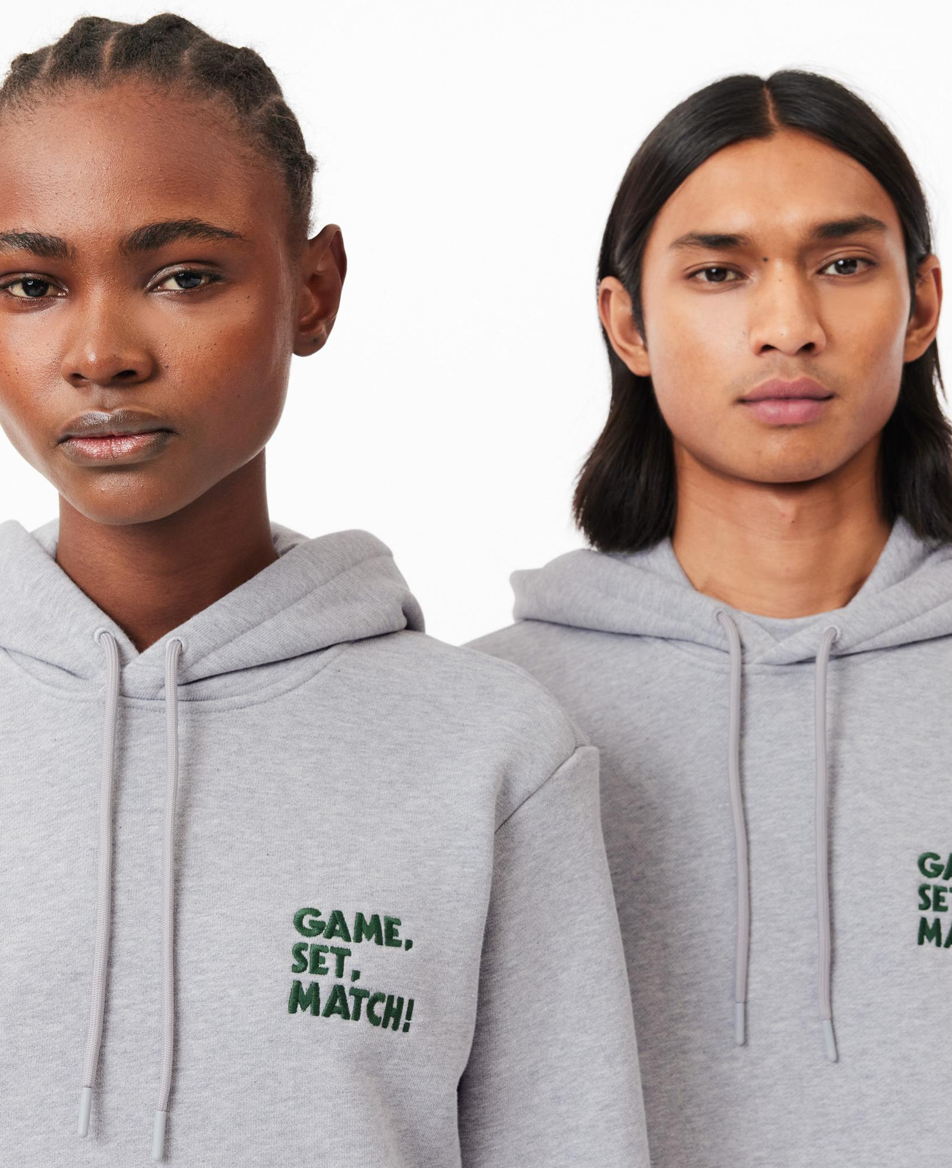 Unisex Relaxed Fit Kapüşonlu Gri Sweatshirt