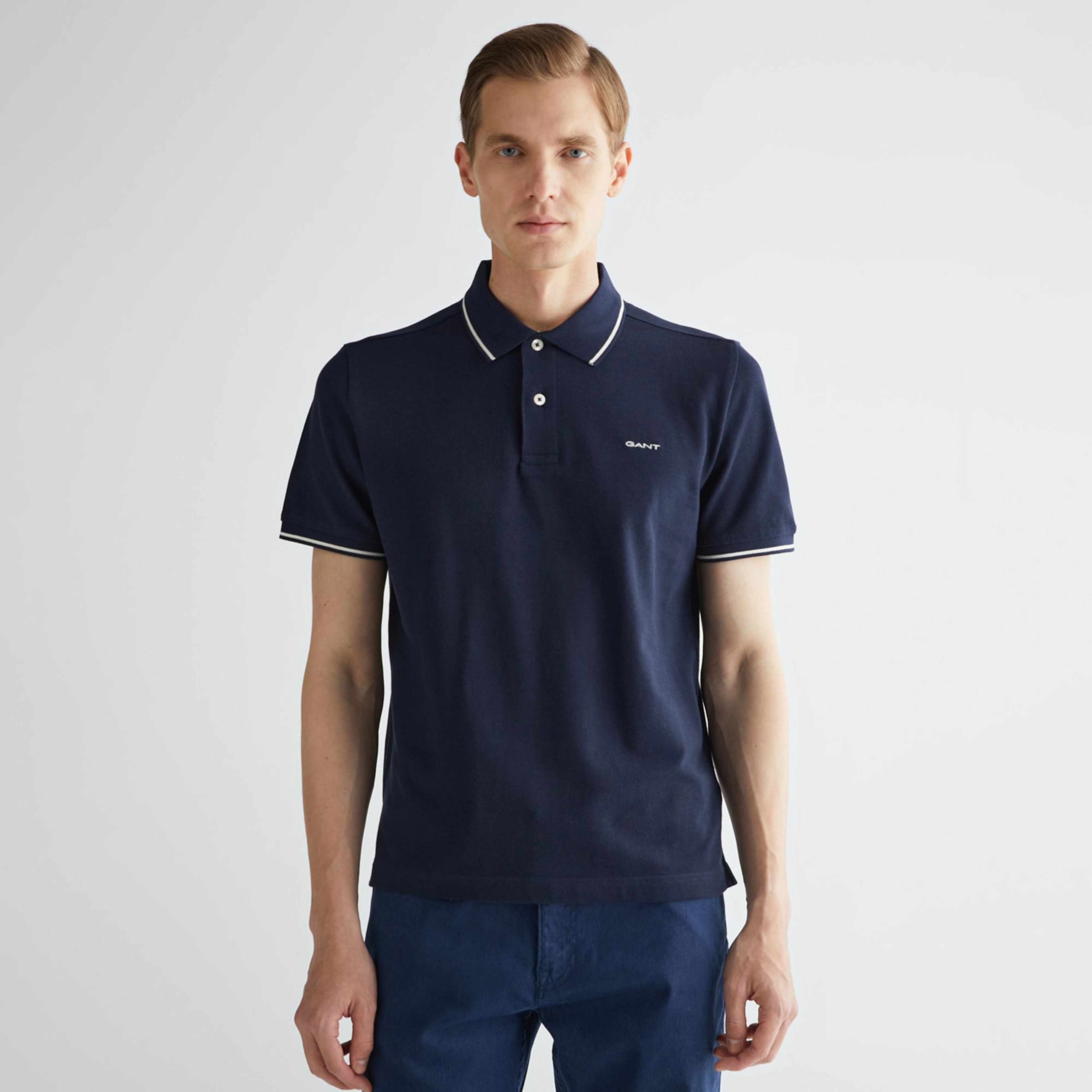GANT Erkek Lacivert Regular Fit Polo