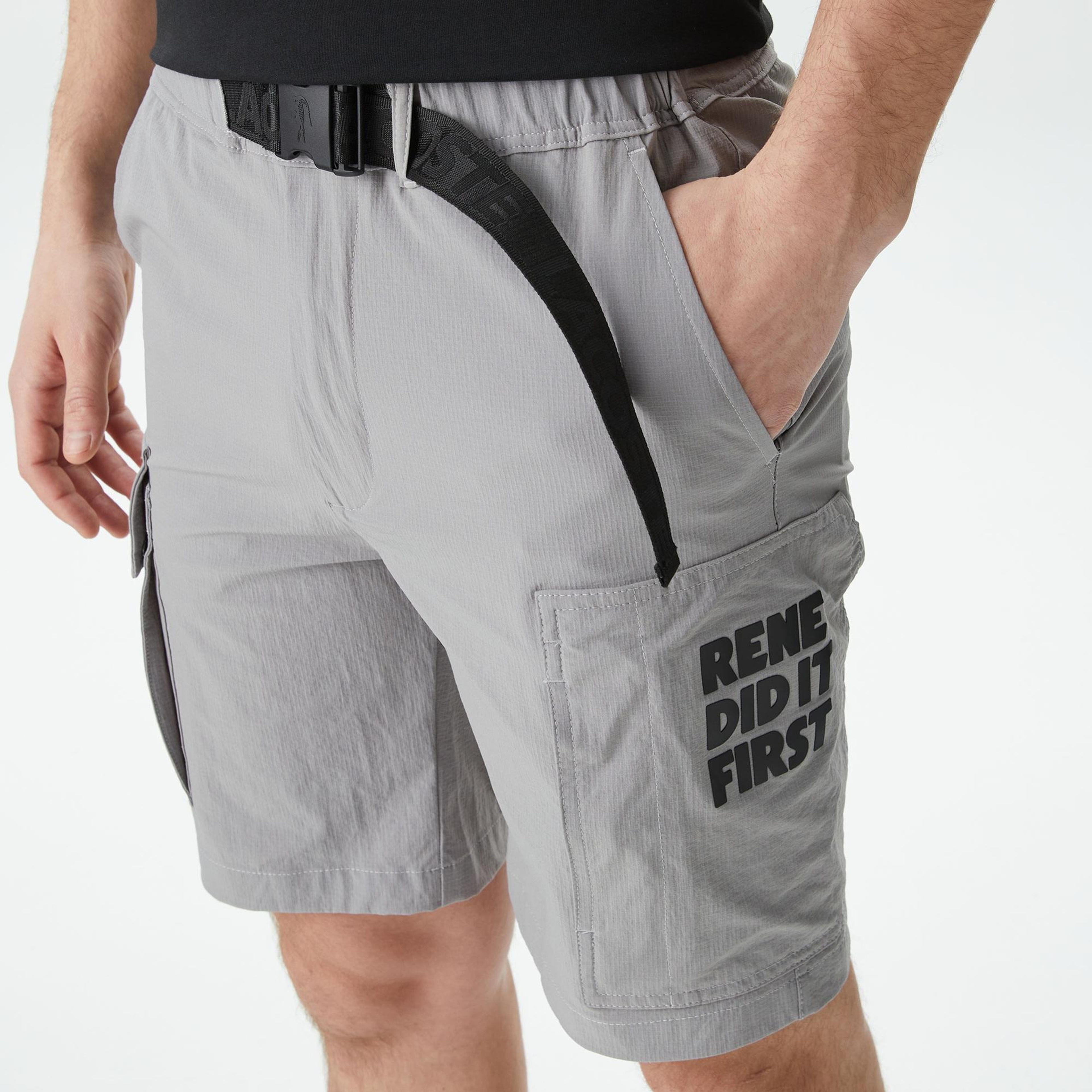 Erkek Relaxed Fit Gri Bermuda