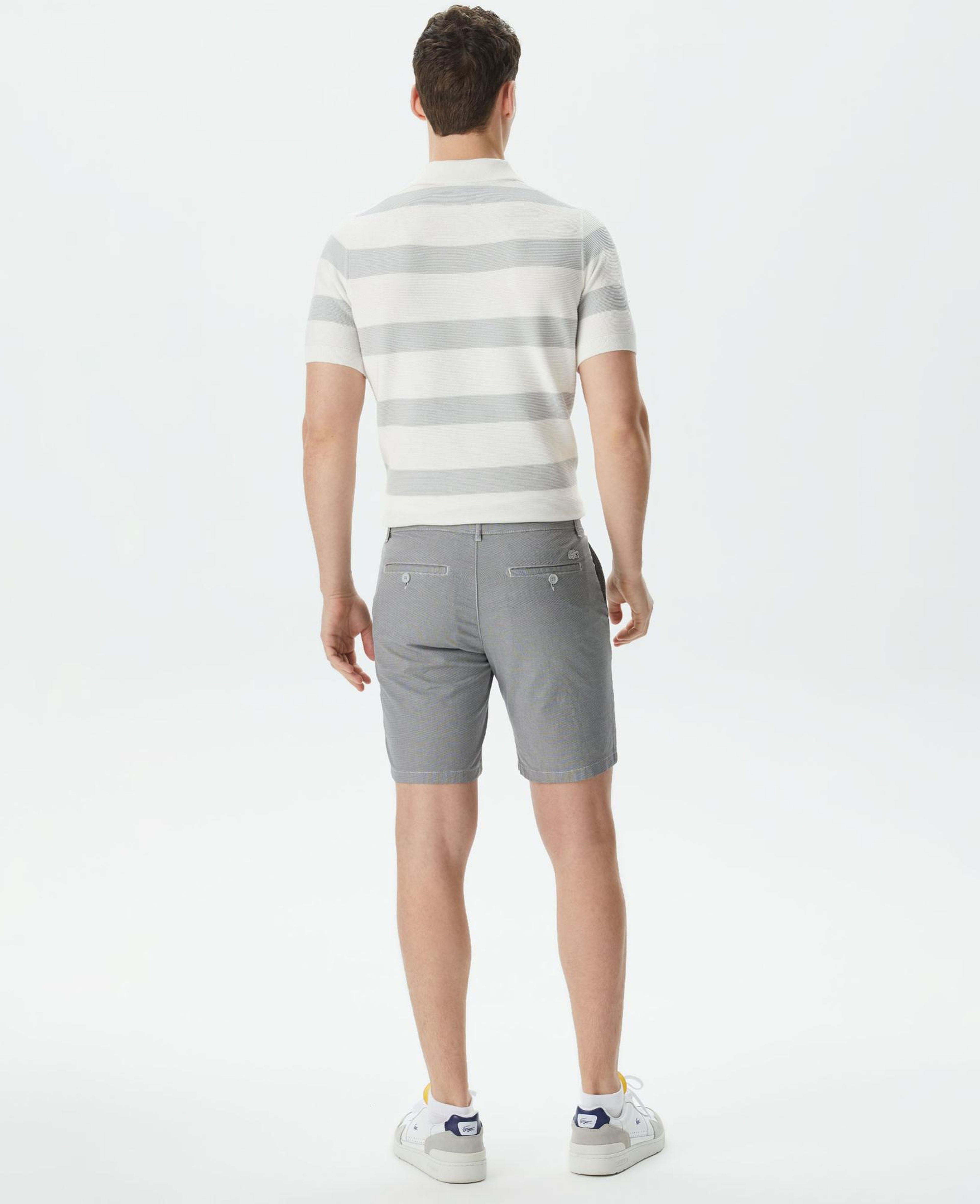 Erkek Slim Fit Desenli Gri Bermuda