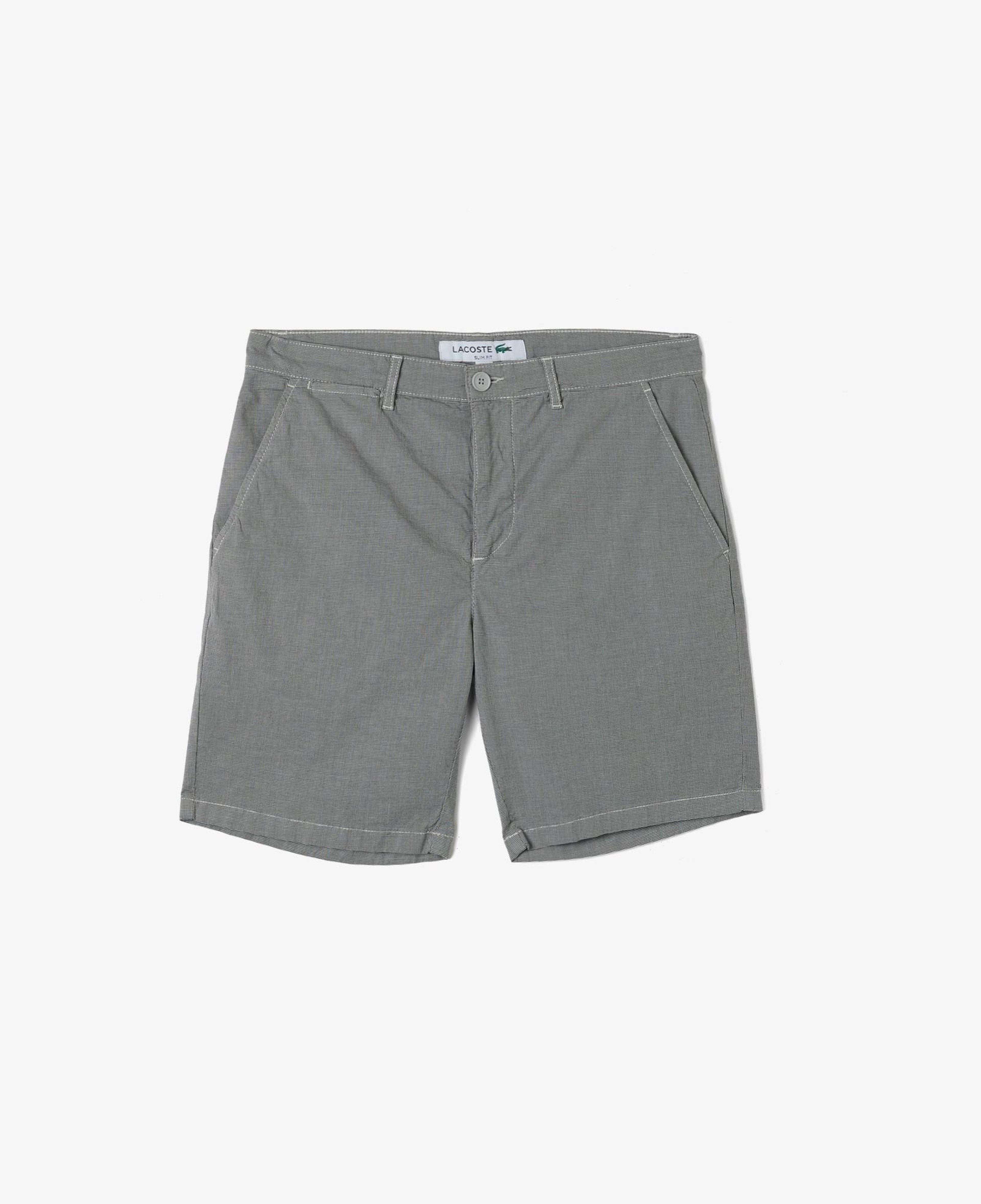 Erkek Slim Fit Desenli Gri Bermuda