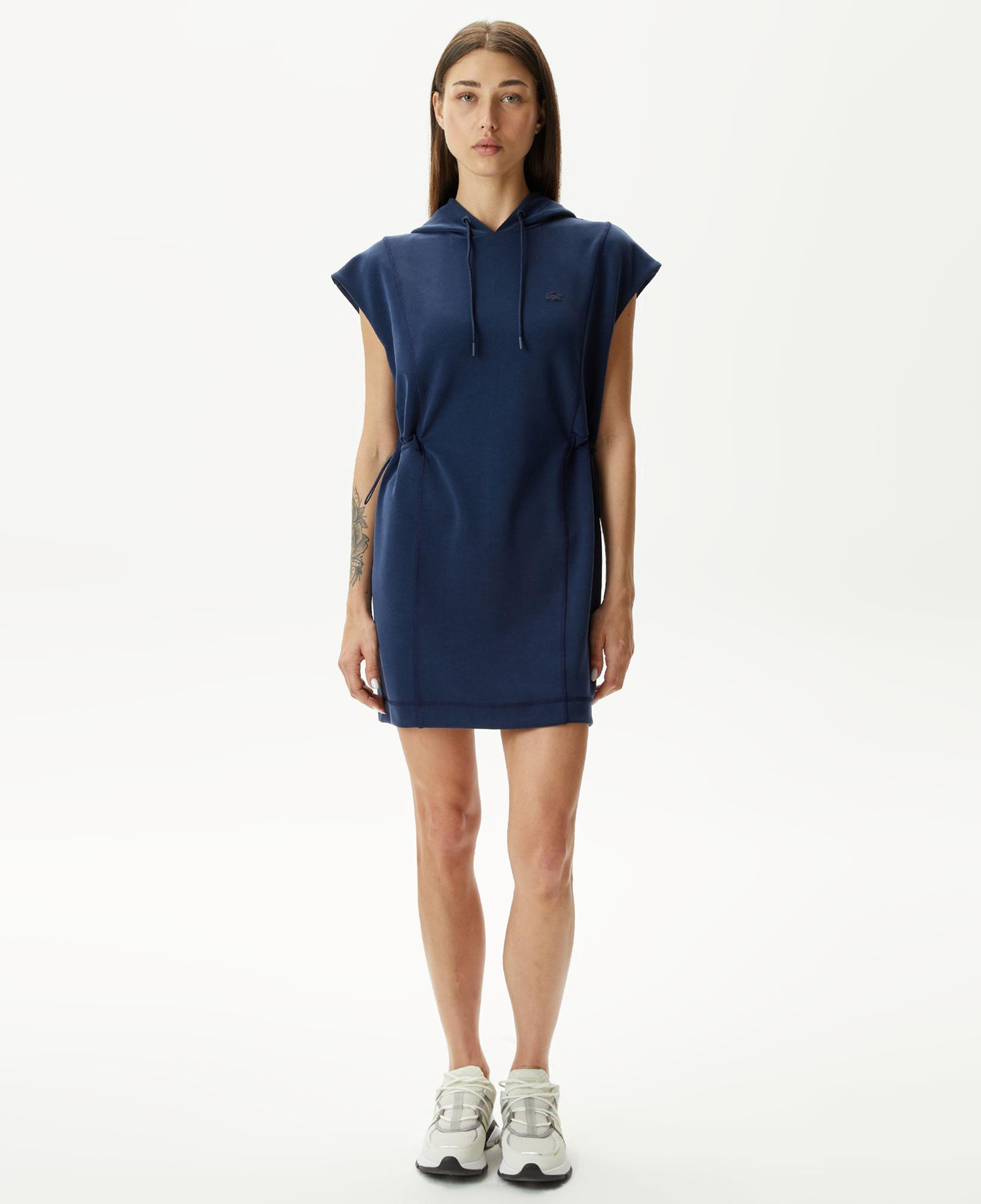 Kadın Straight Fit Kapüşonlu Lacivert Elbise