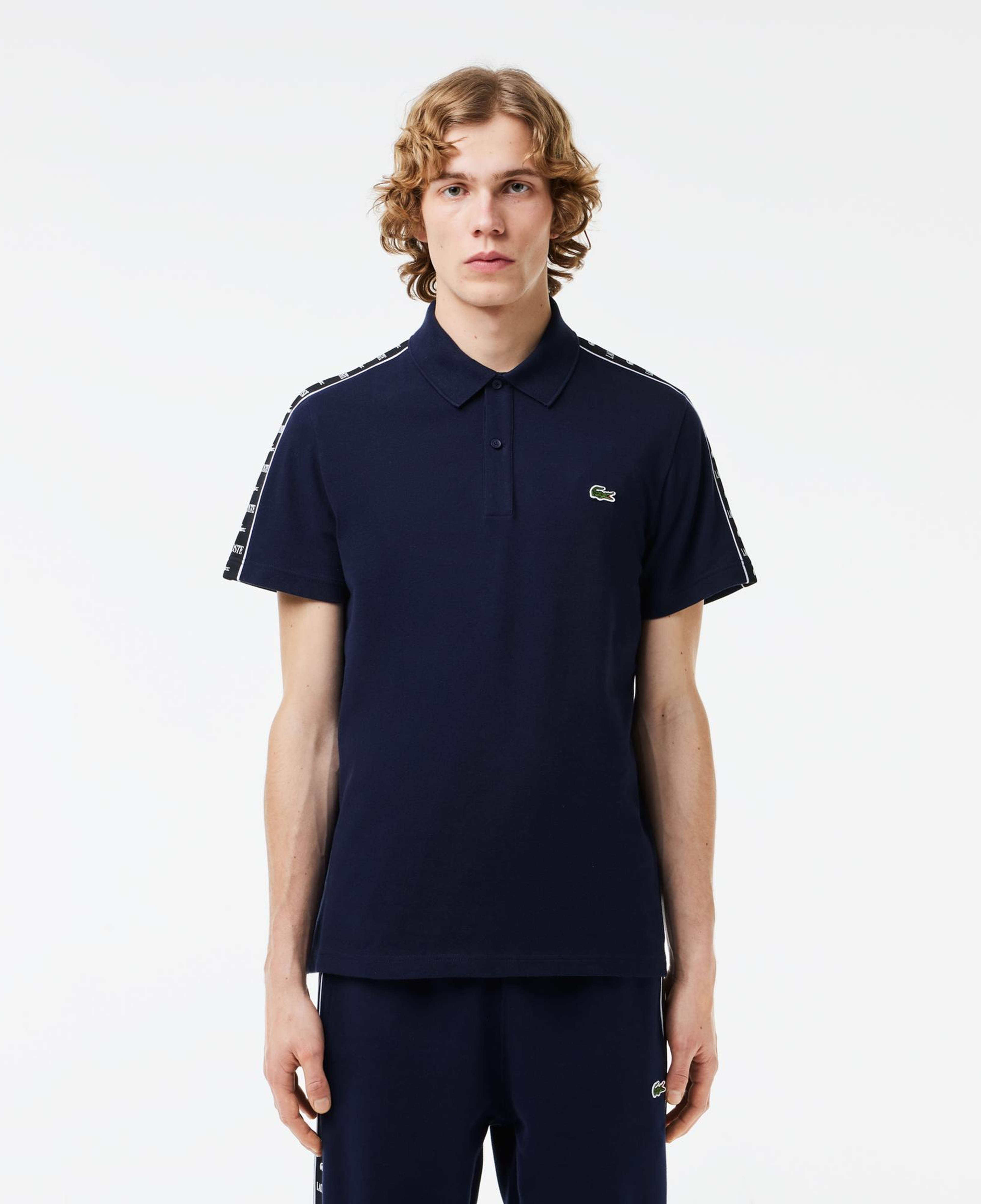 Erkek Regular Fit Baskılı Lacivert Polo