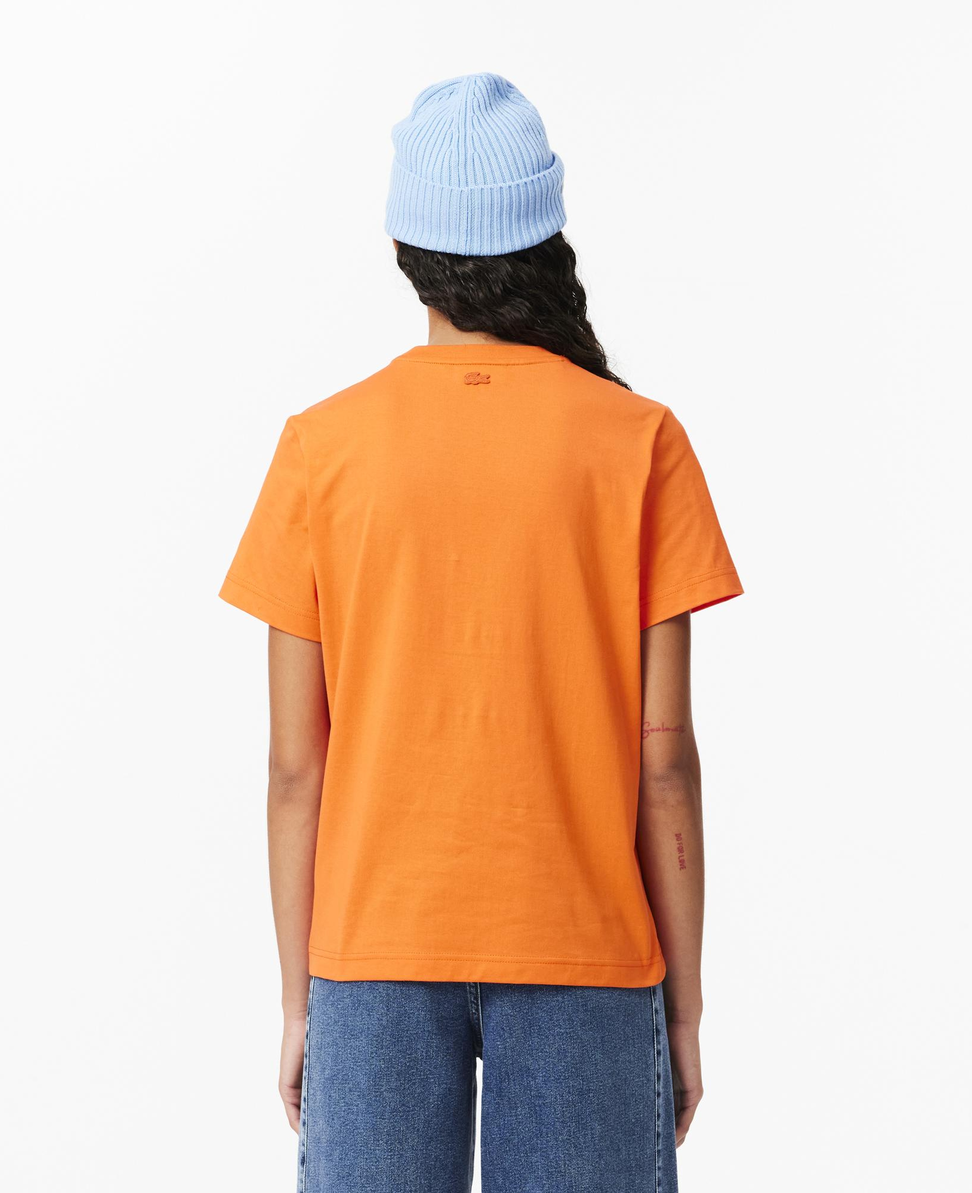 Kadın Regular Fit Bisiklet Yaka Turuncu T-Shirt