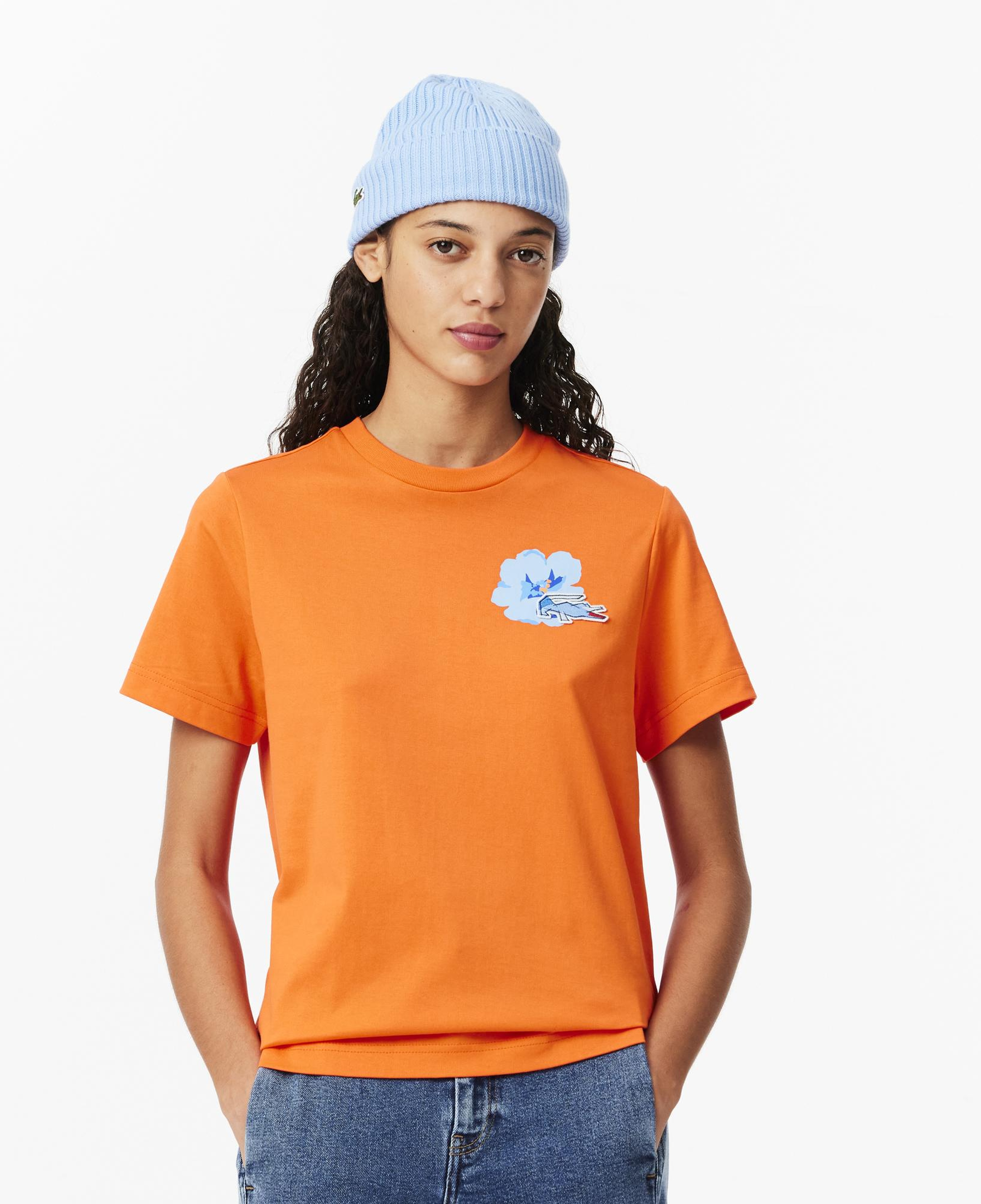 Kadın Regular Fit Bisiklet Yaka Turuncu T-Shirt