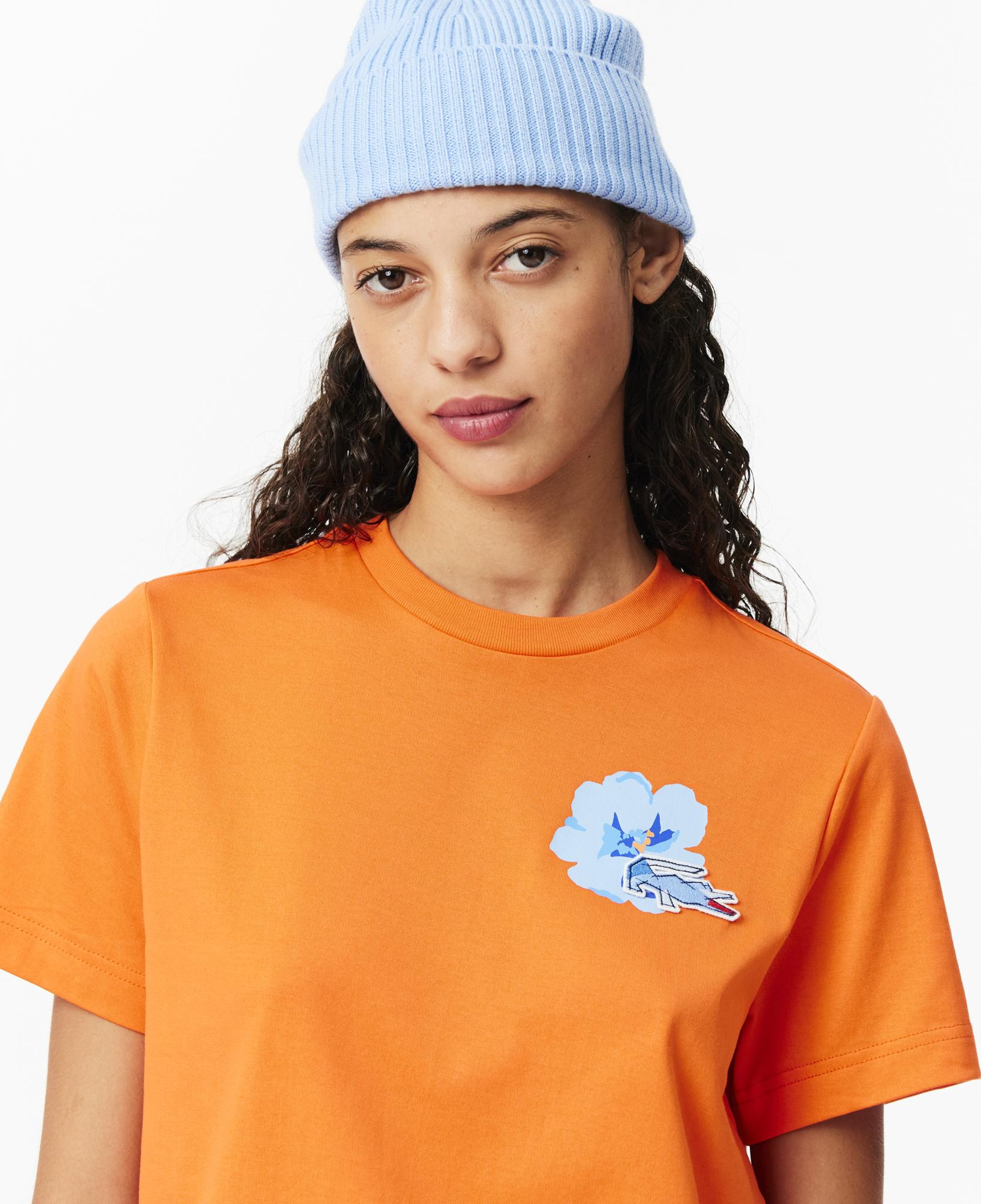 Kadın Regular Fit Bisiklet Yaka Turuncu T-Shirt