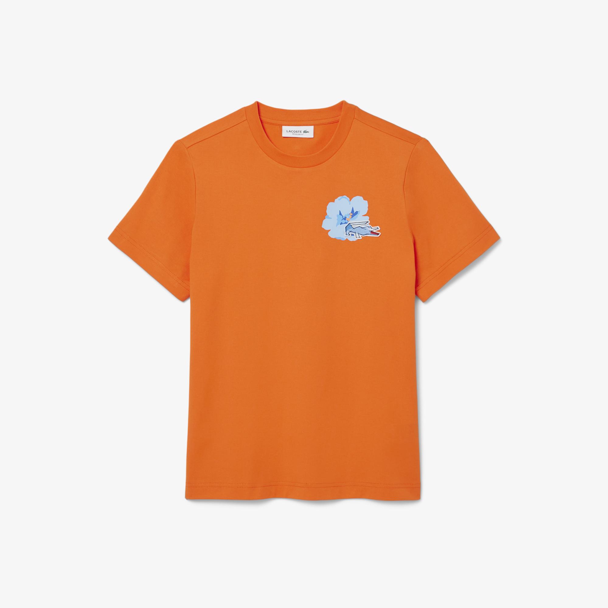 Kadın Regular Fit Bisiklet Yaka Turuncu T-Shirt