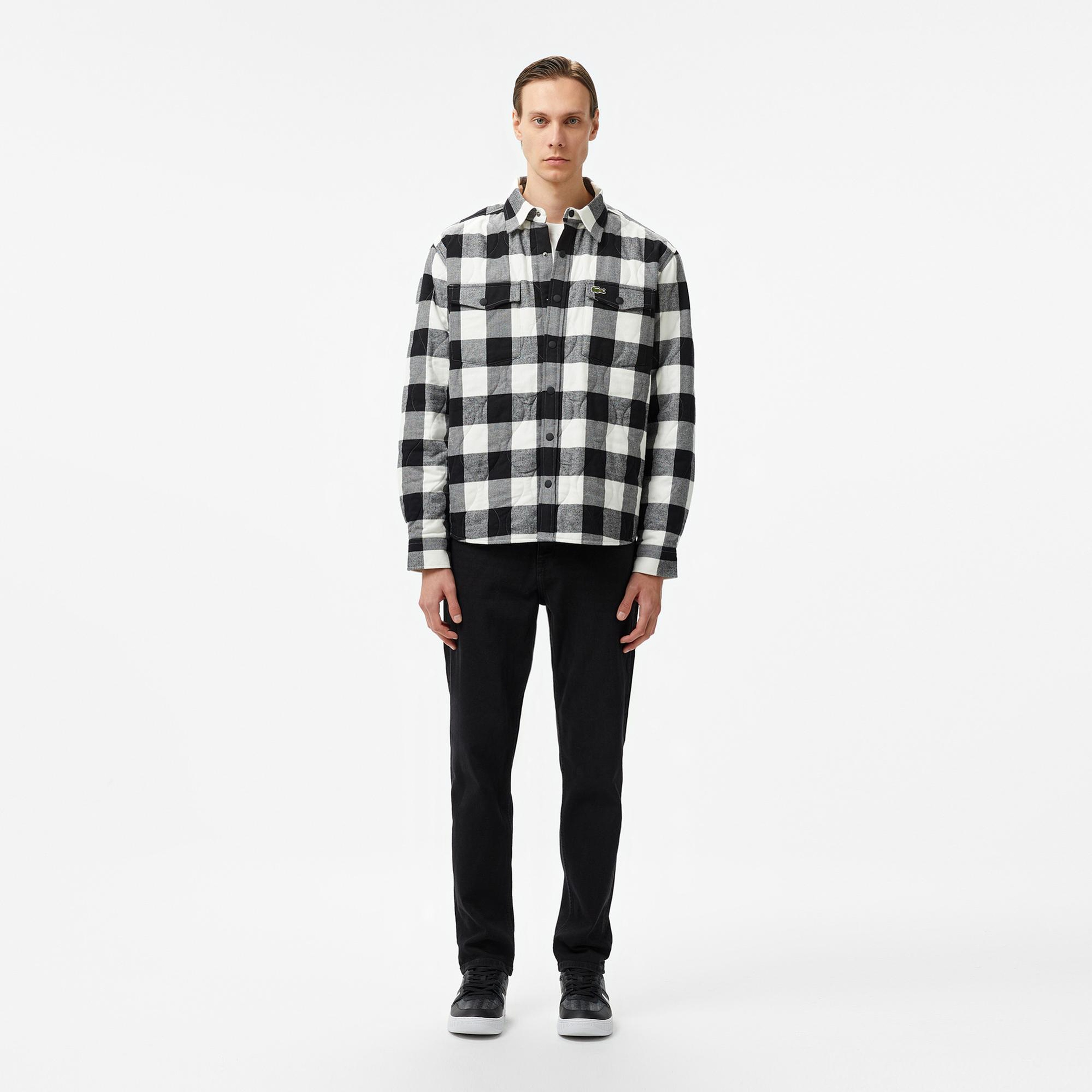Lacoste Ekose Kareli Erkek Siyah Gömlek