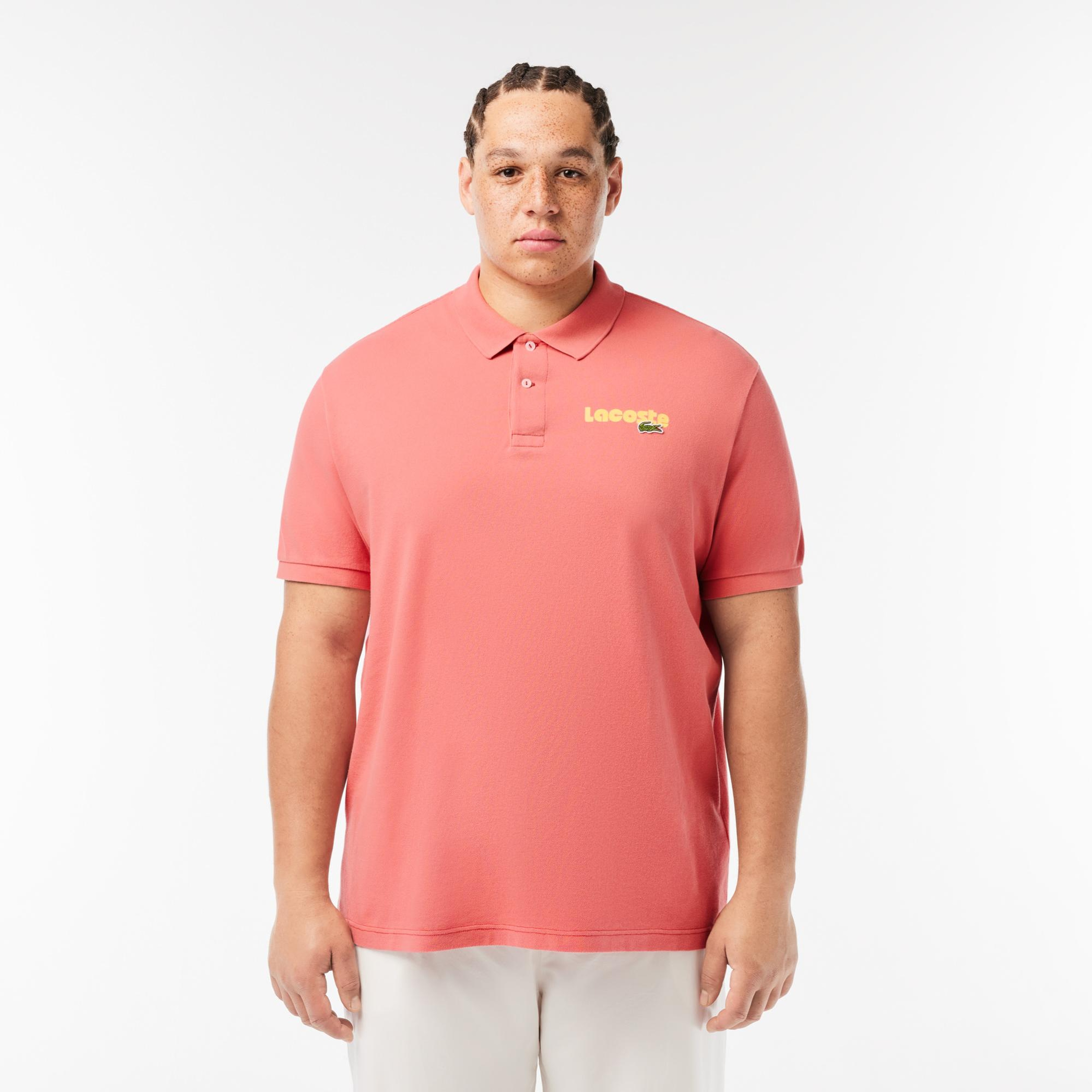 Erkek Regular Fit Baskılı Kırmızı Polo