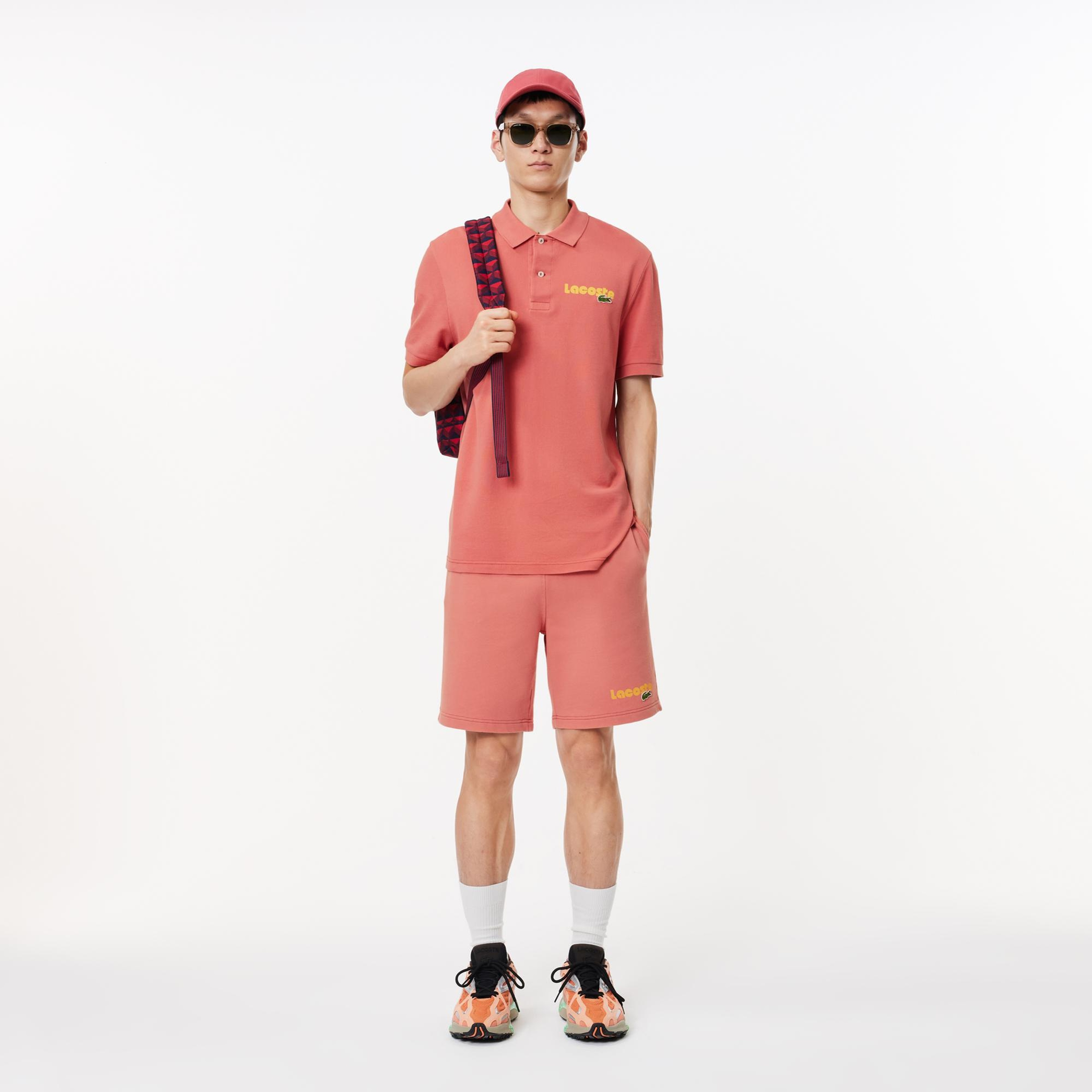 Erkek Regular Fit Baskılı Kırmızı Polo