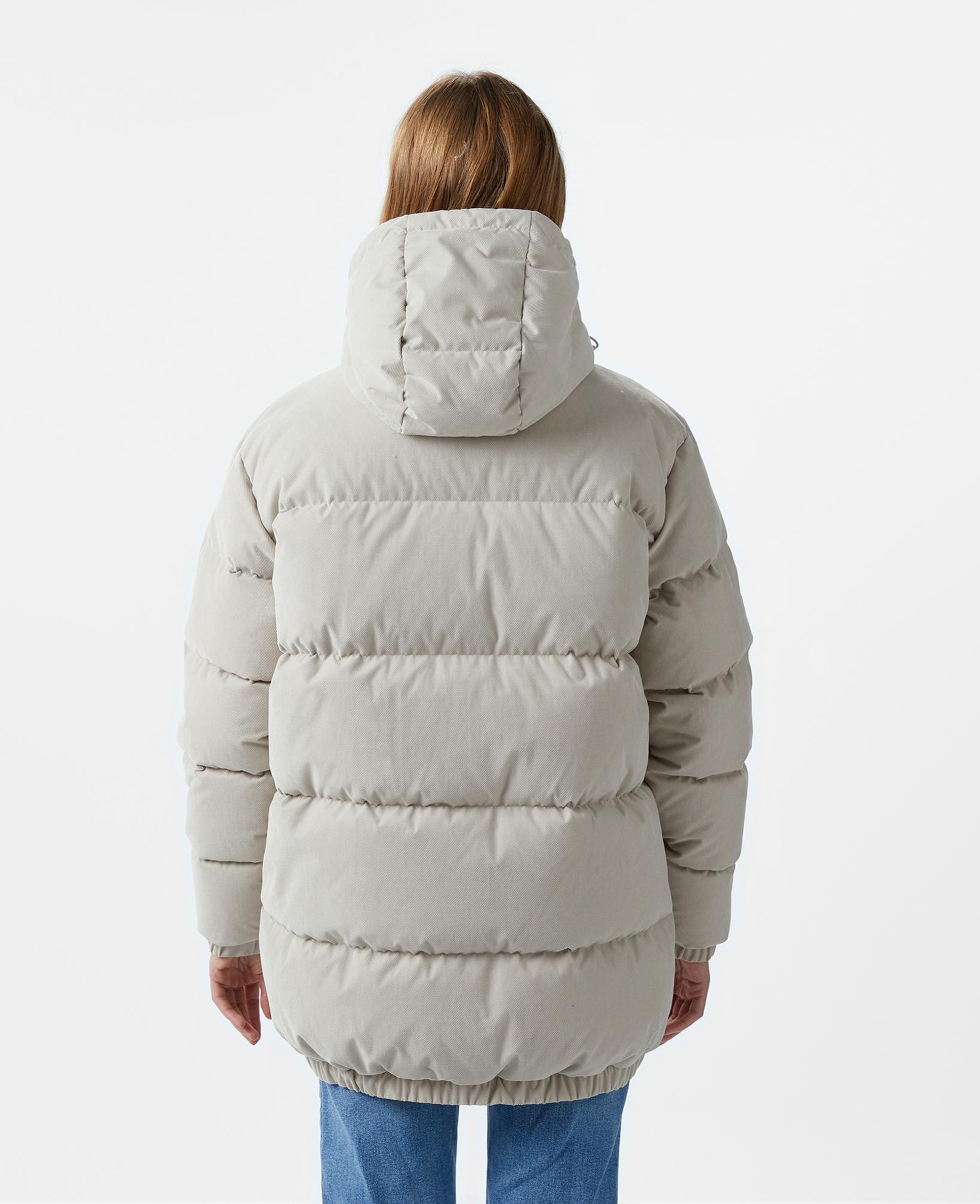 Kadın Relaxed Fit Kapüşonlu Gri Şişme Mont