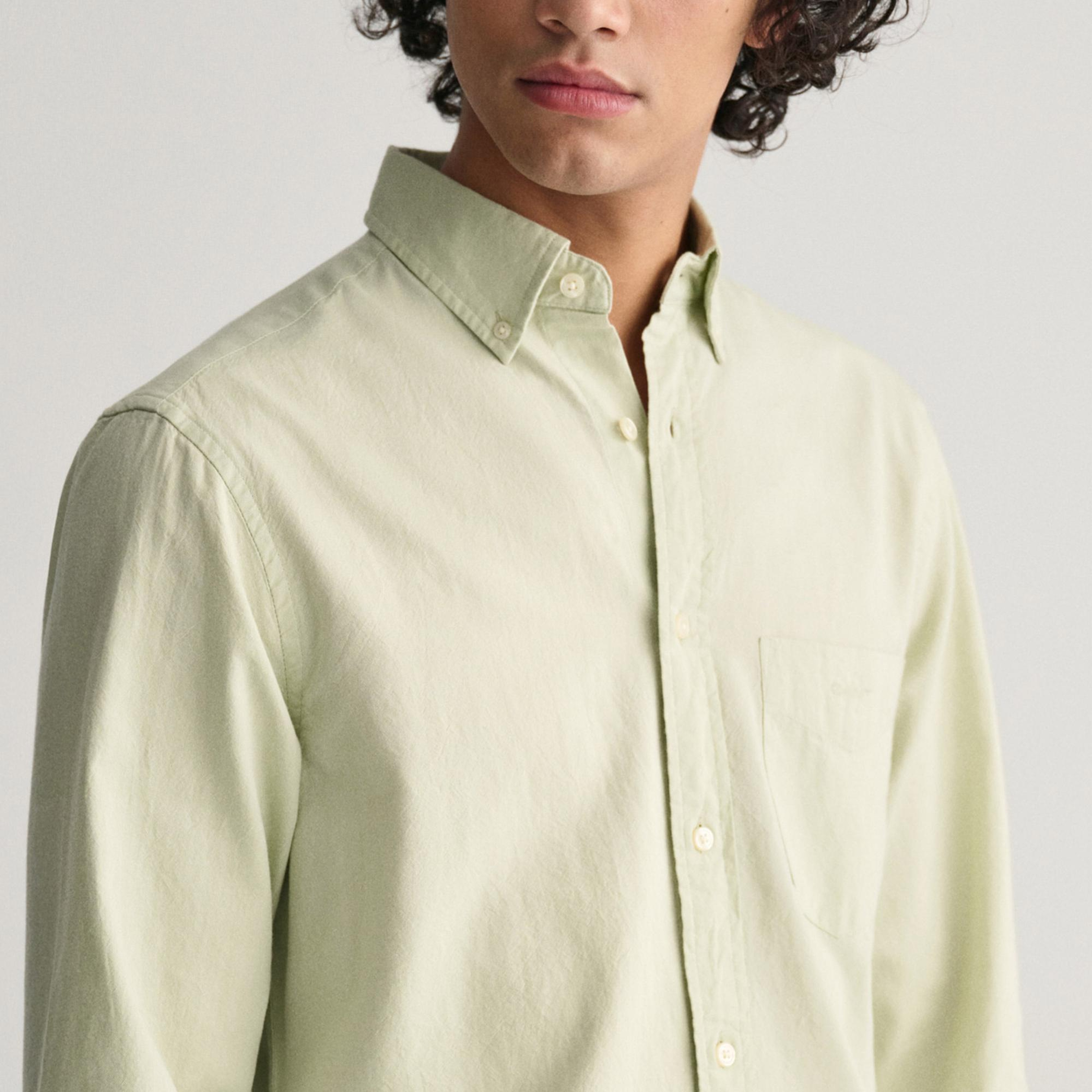 GANT Erkek Yeşil Regular Fit Düğmeli Yaka Oxford Gömlek