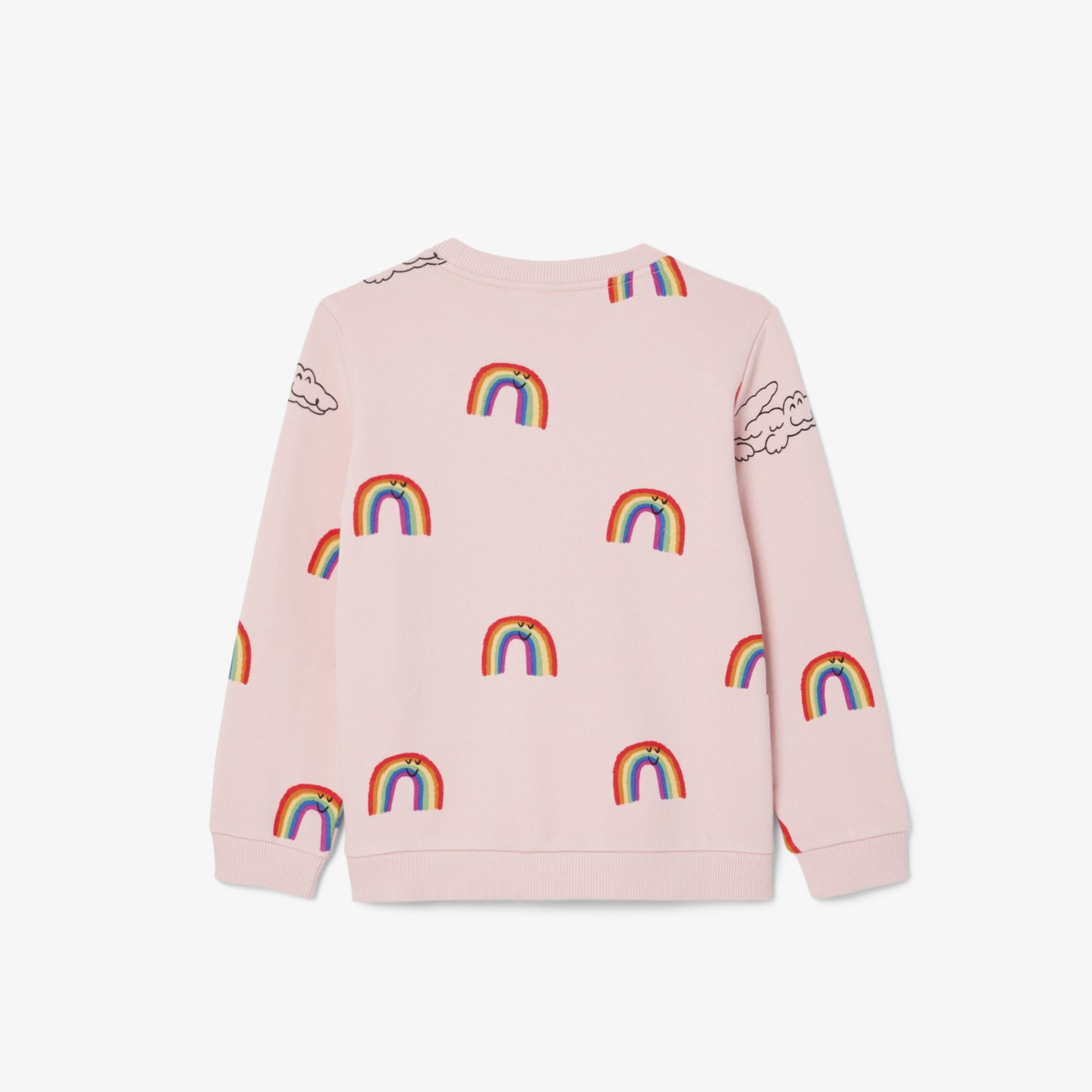 Lacoste Çocuk Bisiklet Yaka Desenli Pembe Sweatshirt