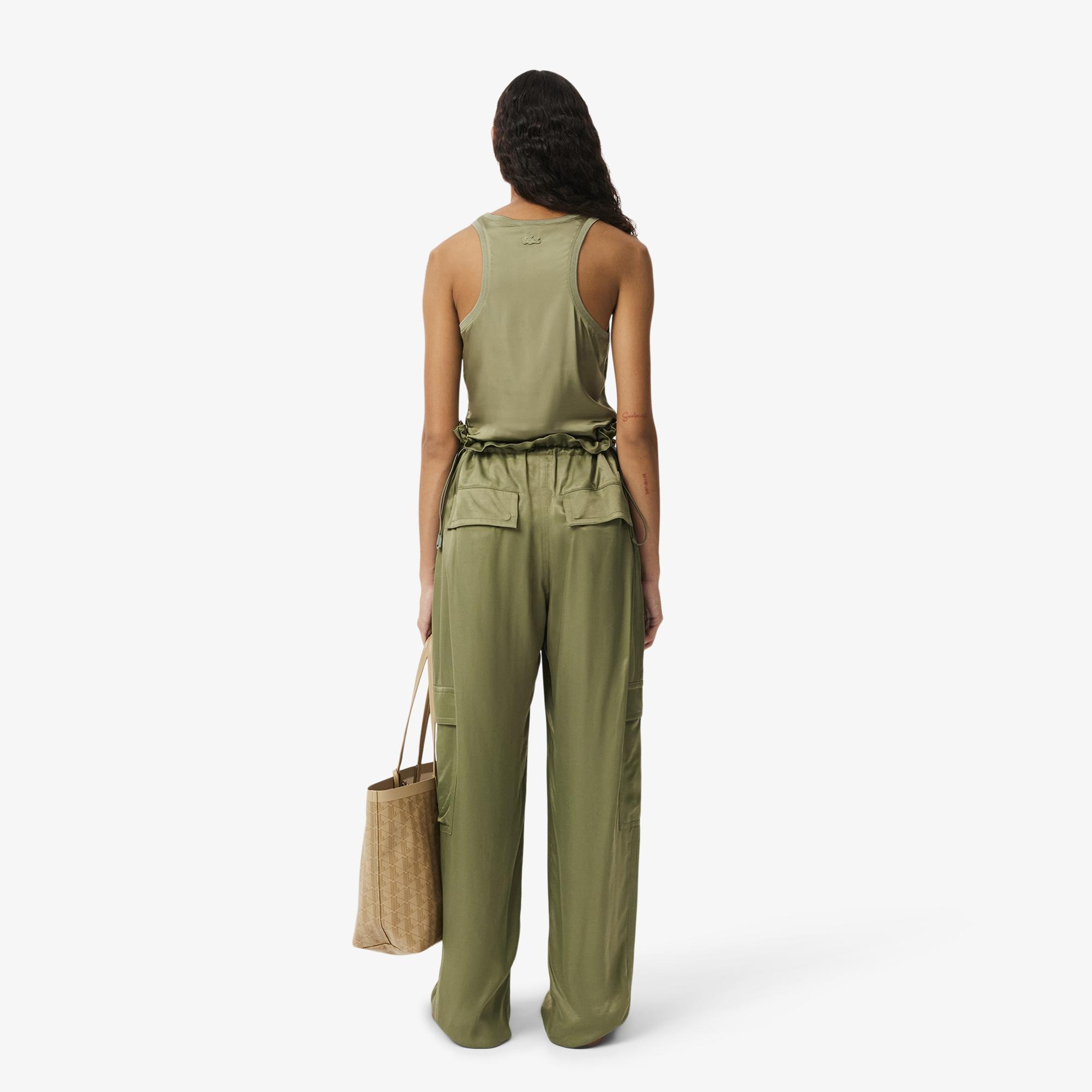 Kadın Oversize Fit Haki Kargo Pantolon