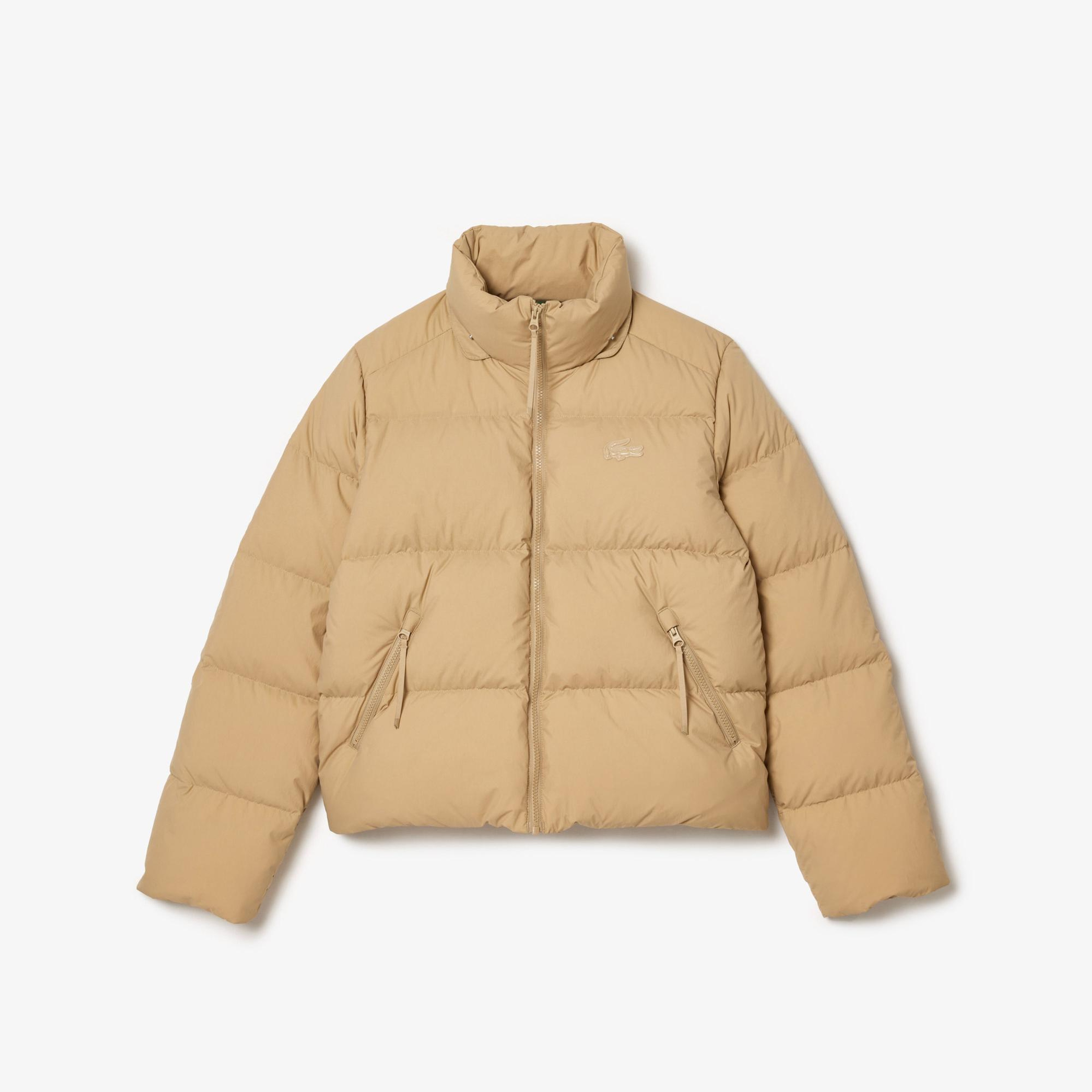 Kadın Relaxed Fit Kapüşonlu Kahverengi Şişme Mont