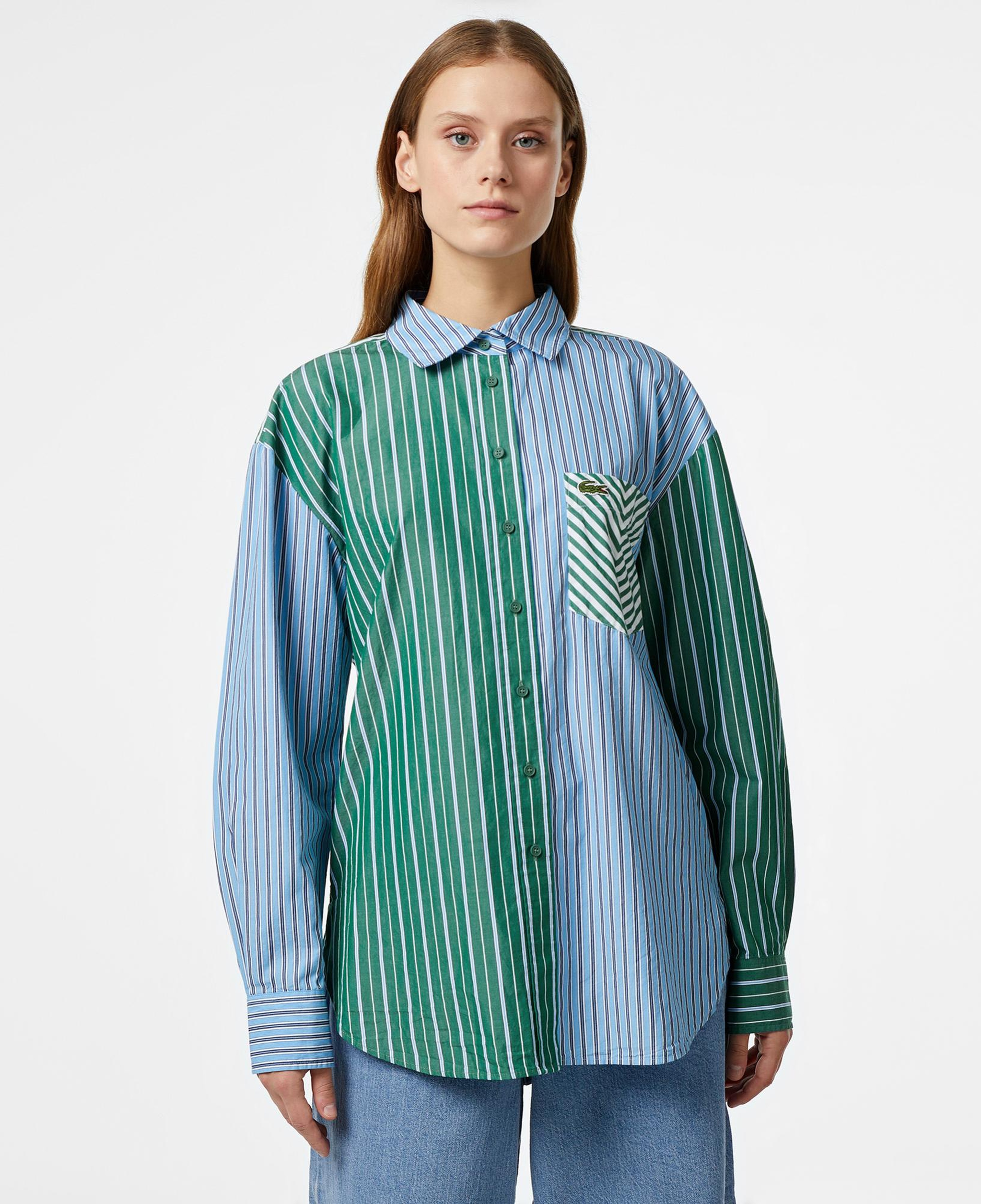 Kadın Loose Fit Çizgili Renkli Gömlek