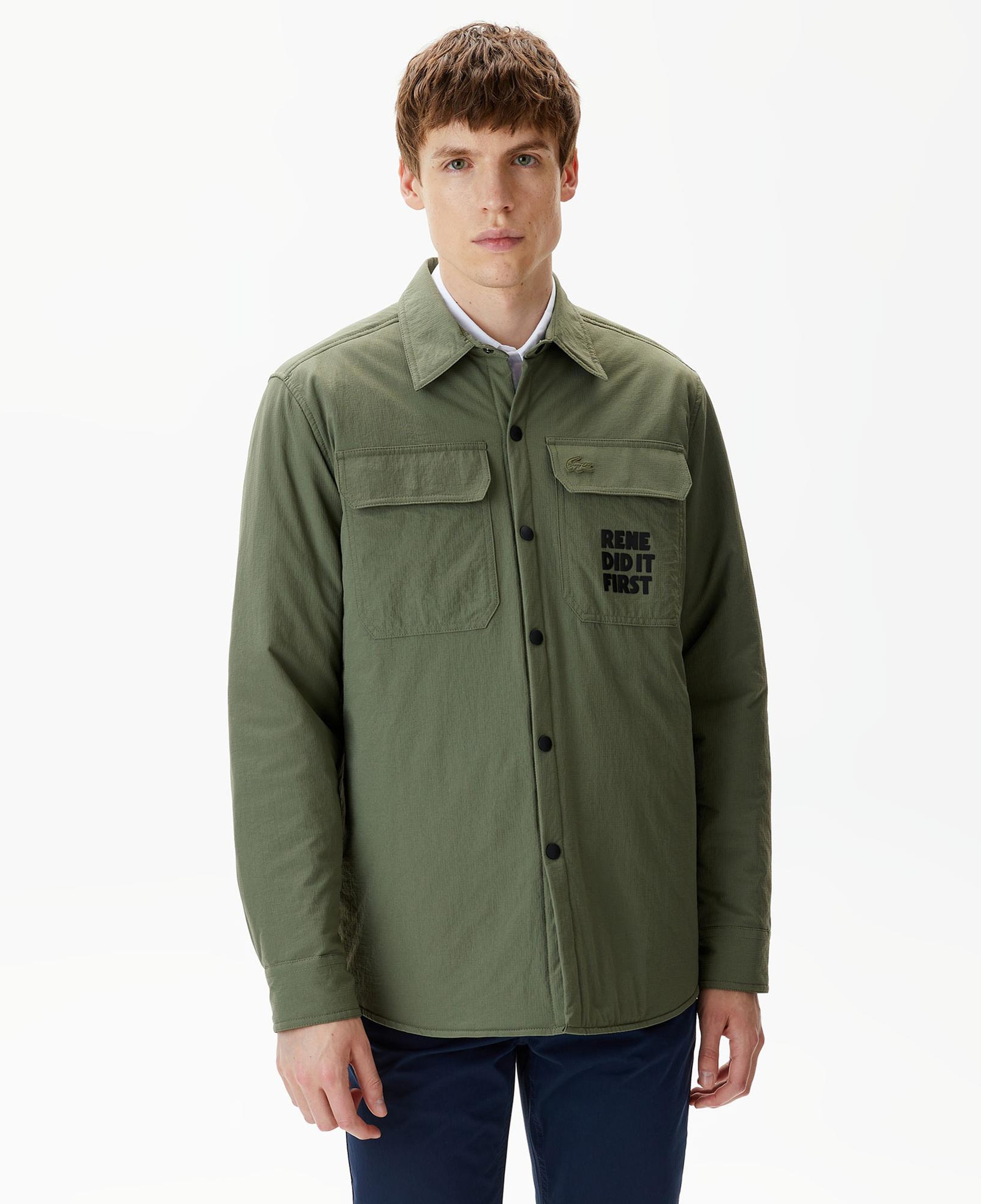 Erkek Regular Fit Baskılı Haki Gömlek