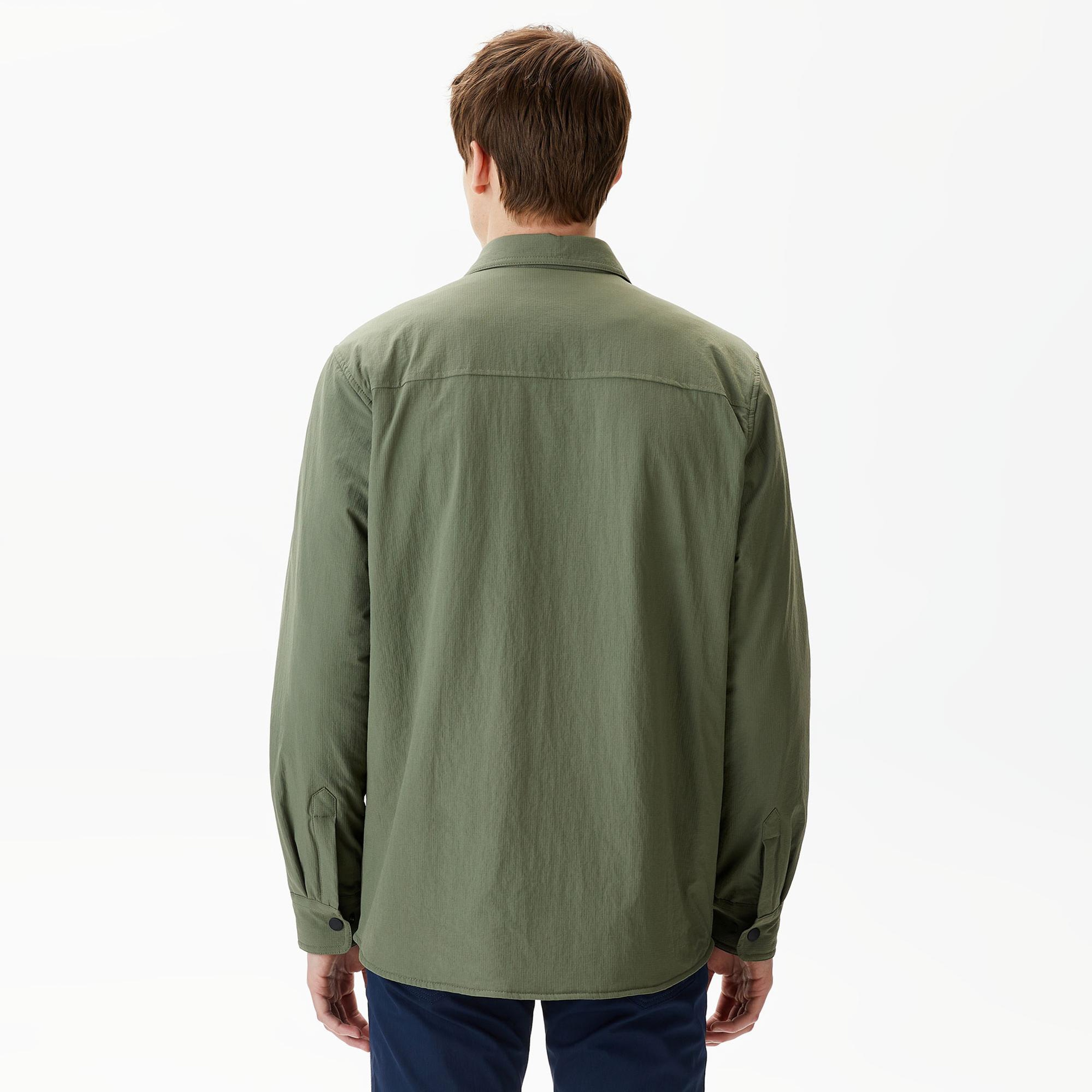 Erkek Regular Fit Baskılı Haki Gömlek