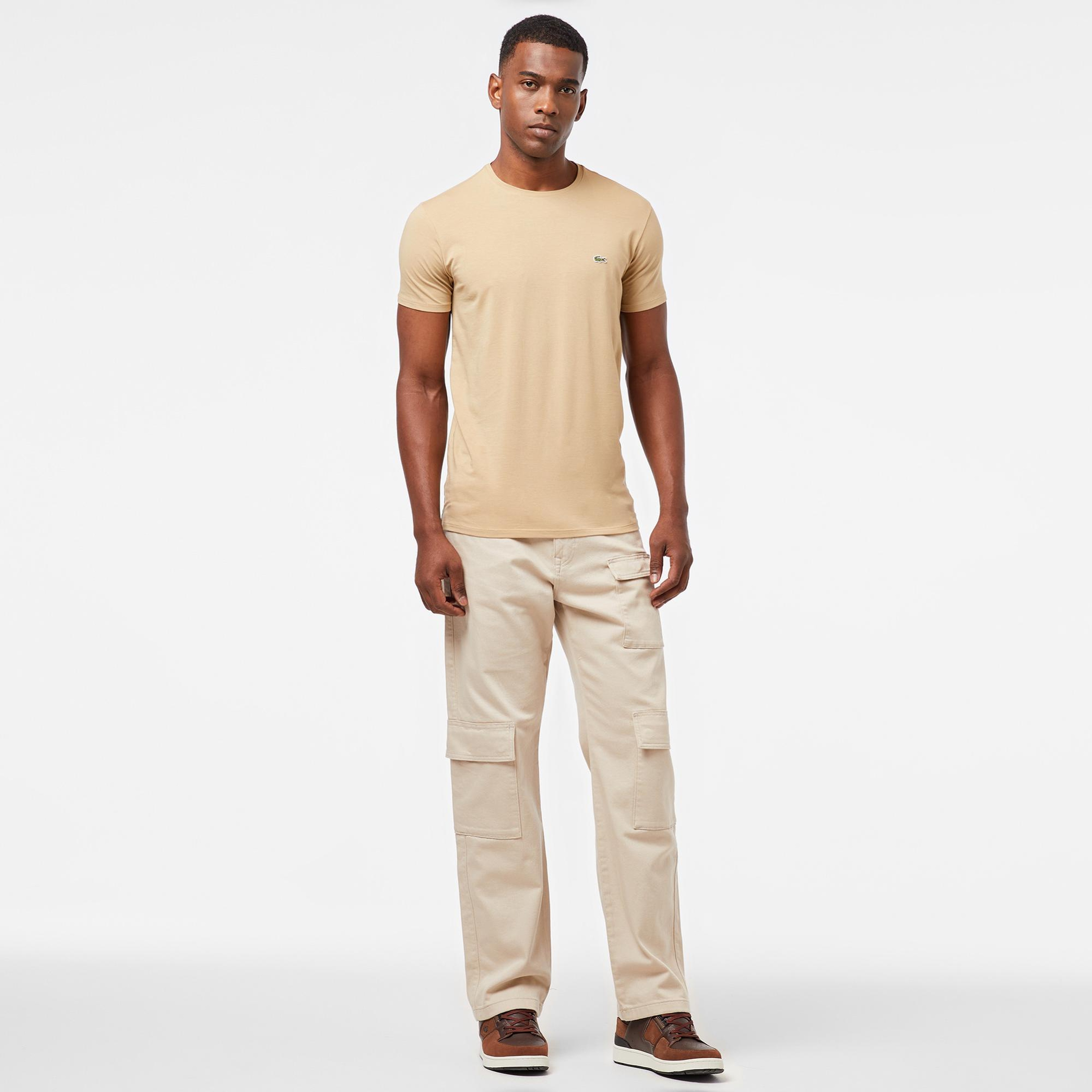 Erkek Relaxed Fit Krem Kargo Pantolon