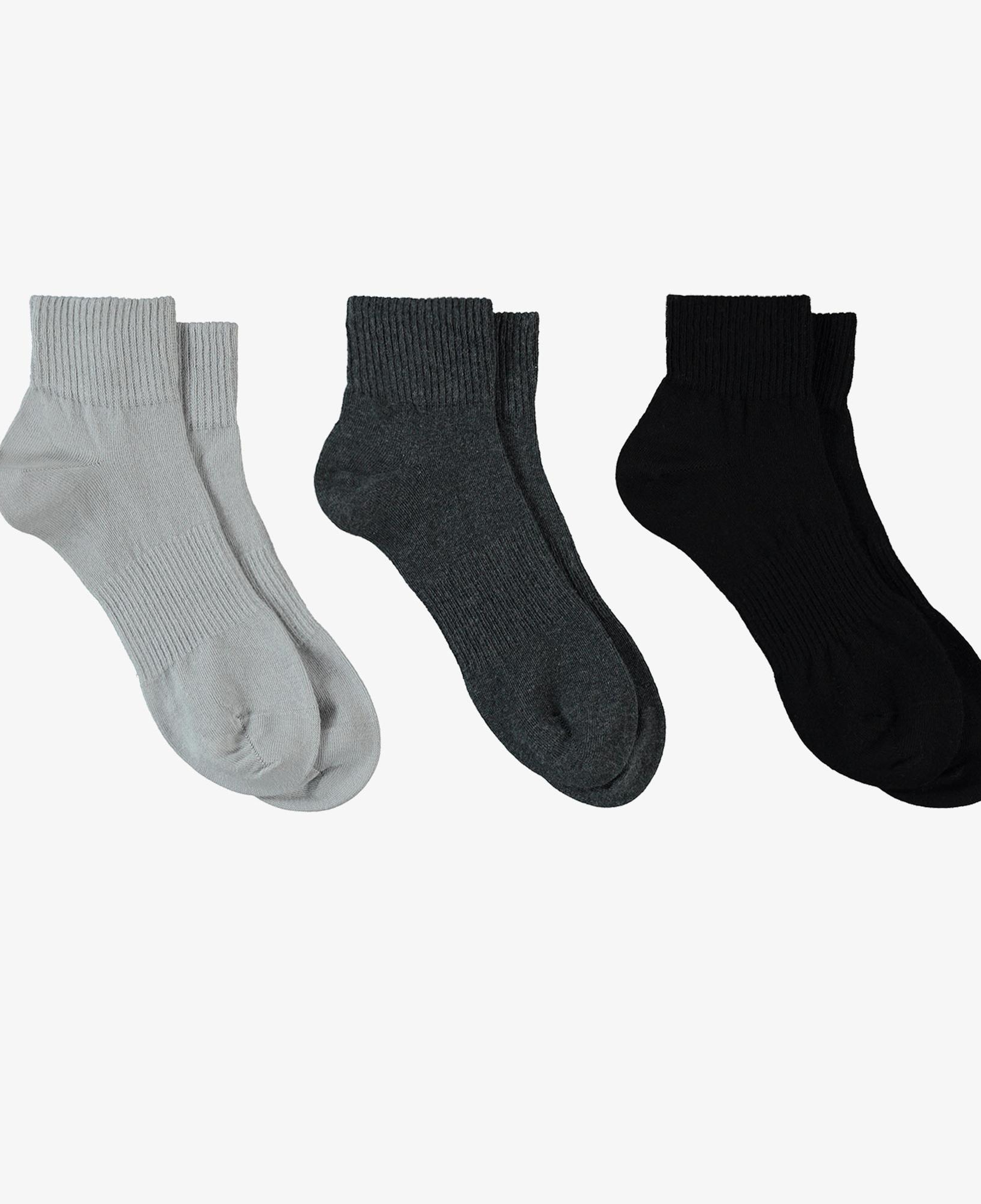 UNITED4 Kadın Gri/Antrasit/Siyah 3'lü Çorap
