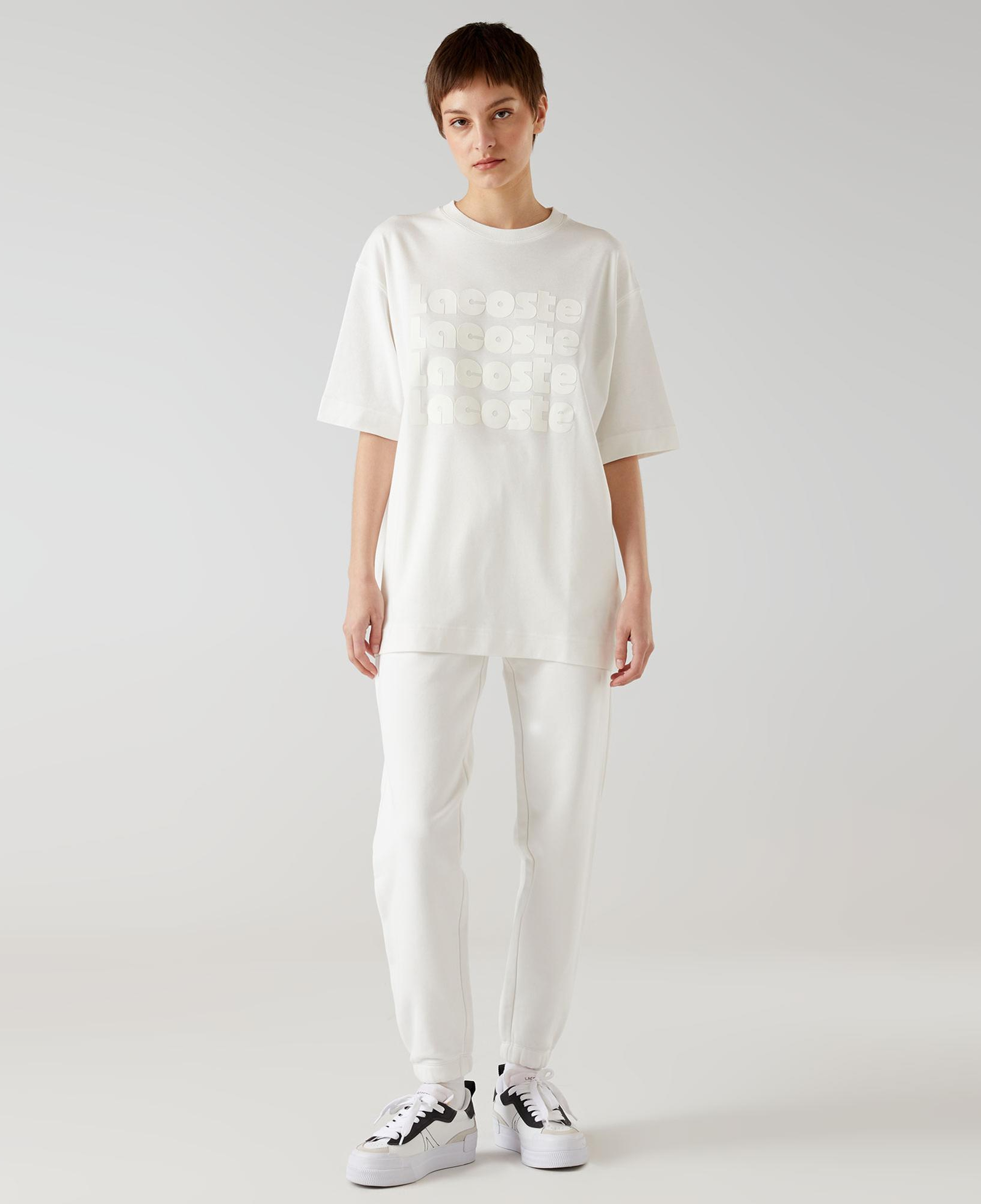 Lacoste Relaxed Fit Bisiklet Yaka Kadın Beyaz T-Shirt