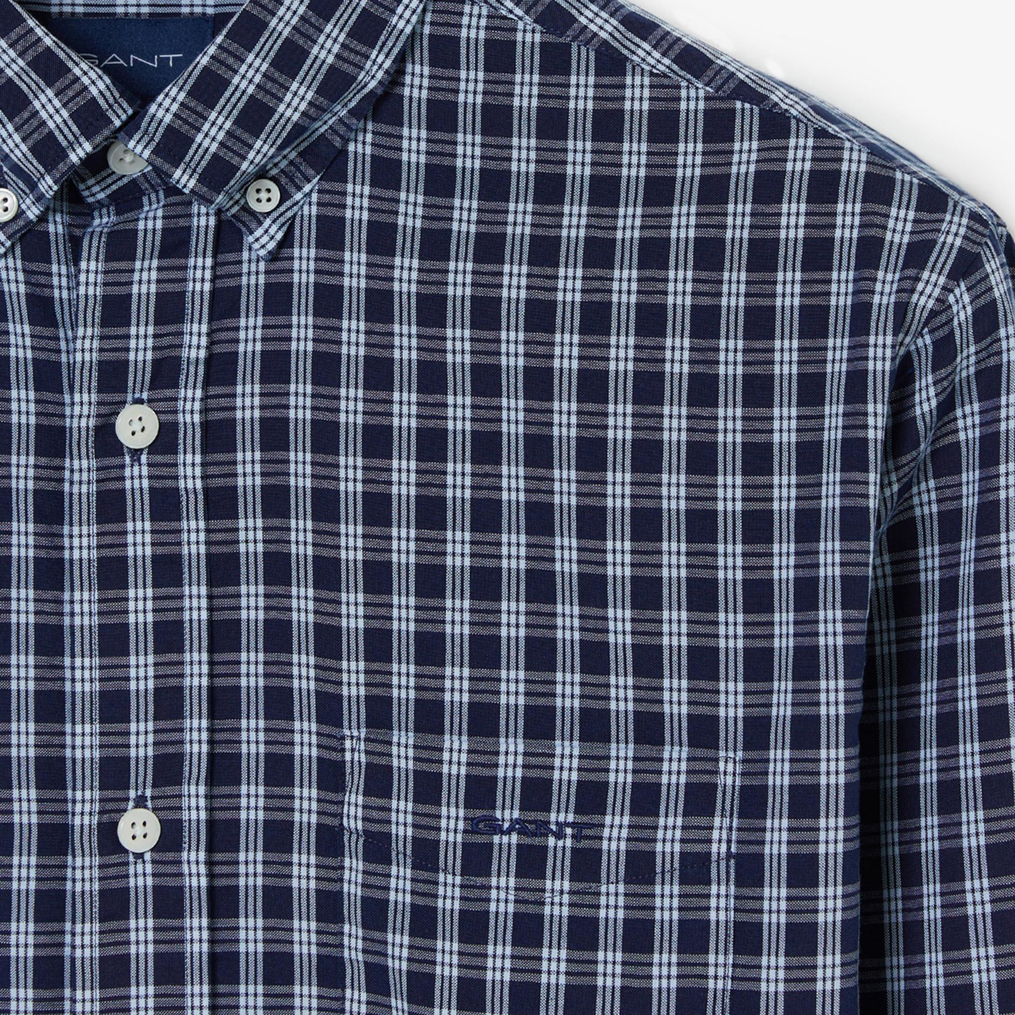 Gant Erkek Lacivert Regular Fit Kareli Gömlek