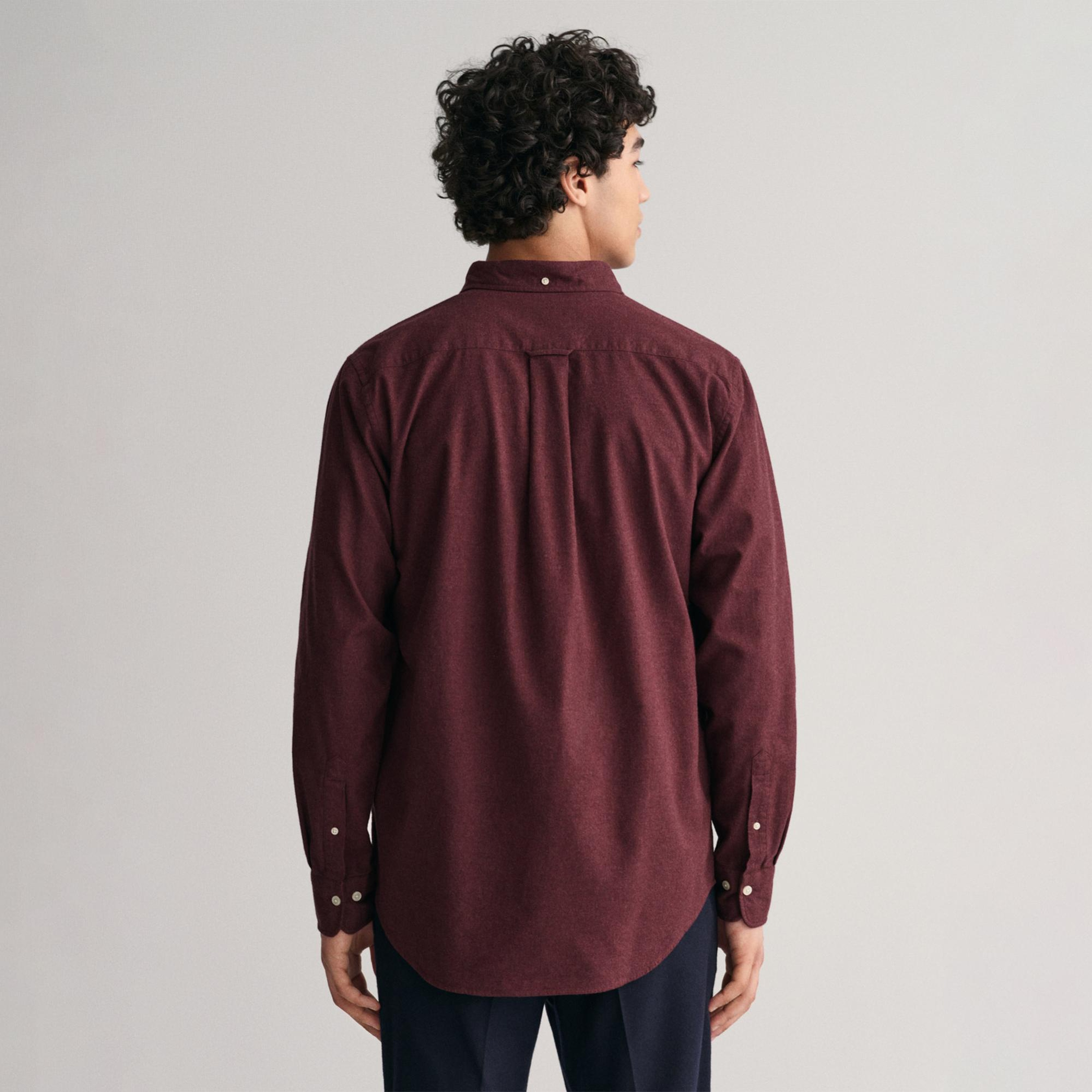 Gant Erkek Bordo Regular Fit Düğmeli Yaka Gömlek