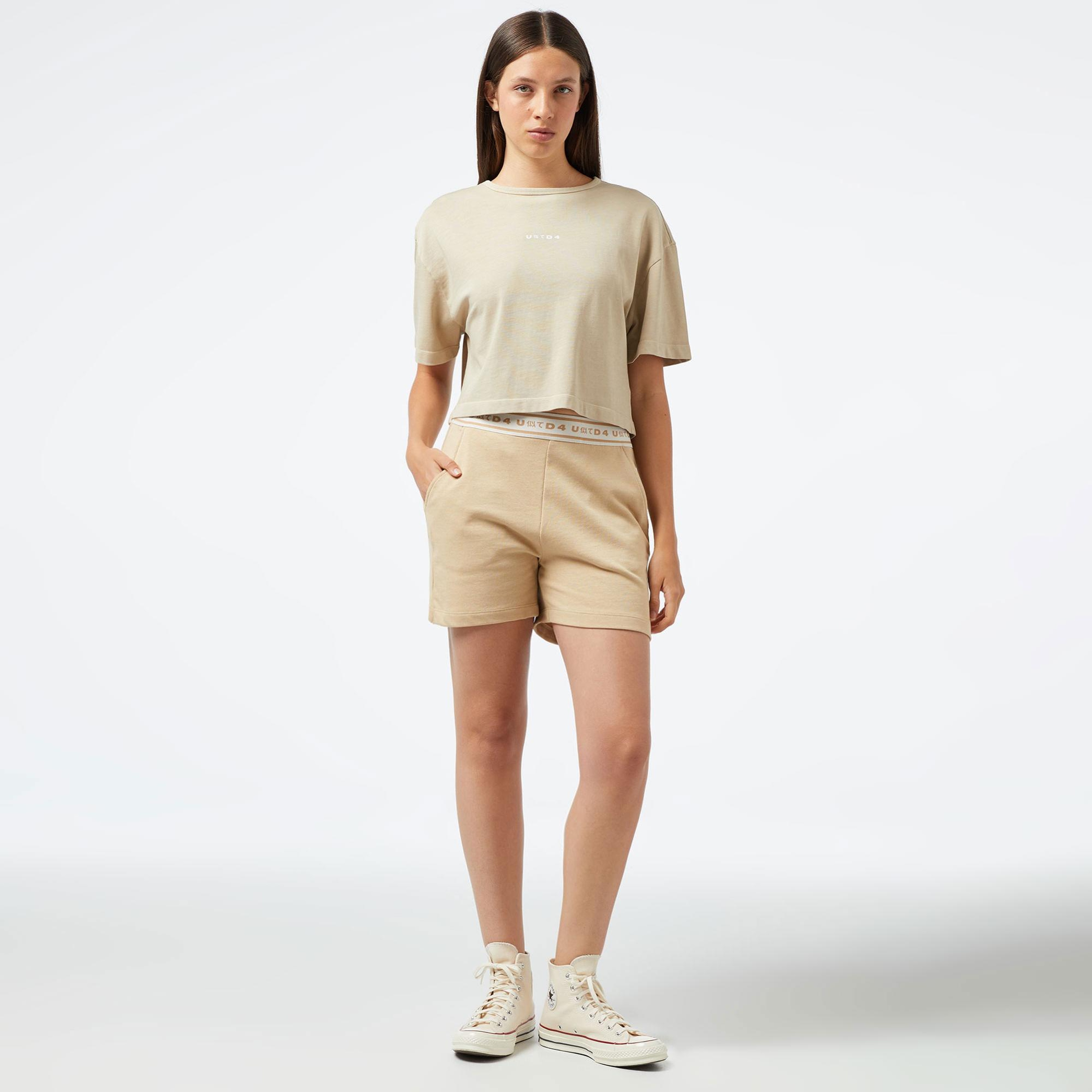 UNITED4 Kadın Bej Şort