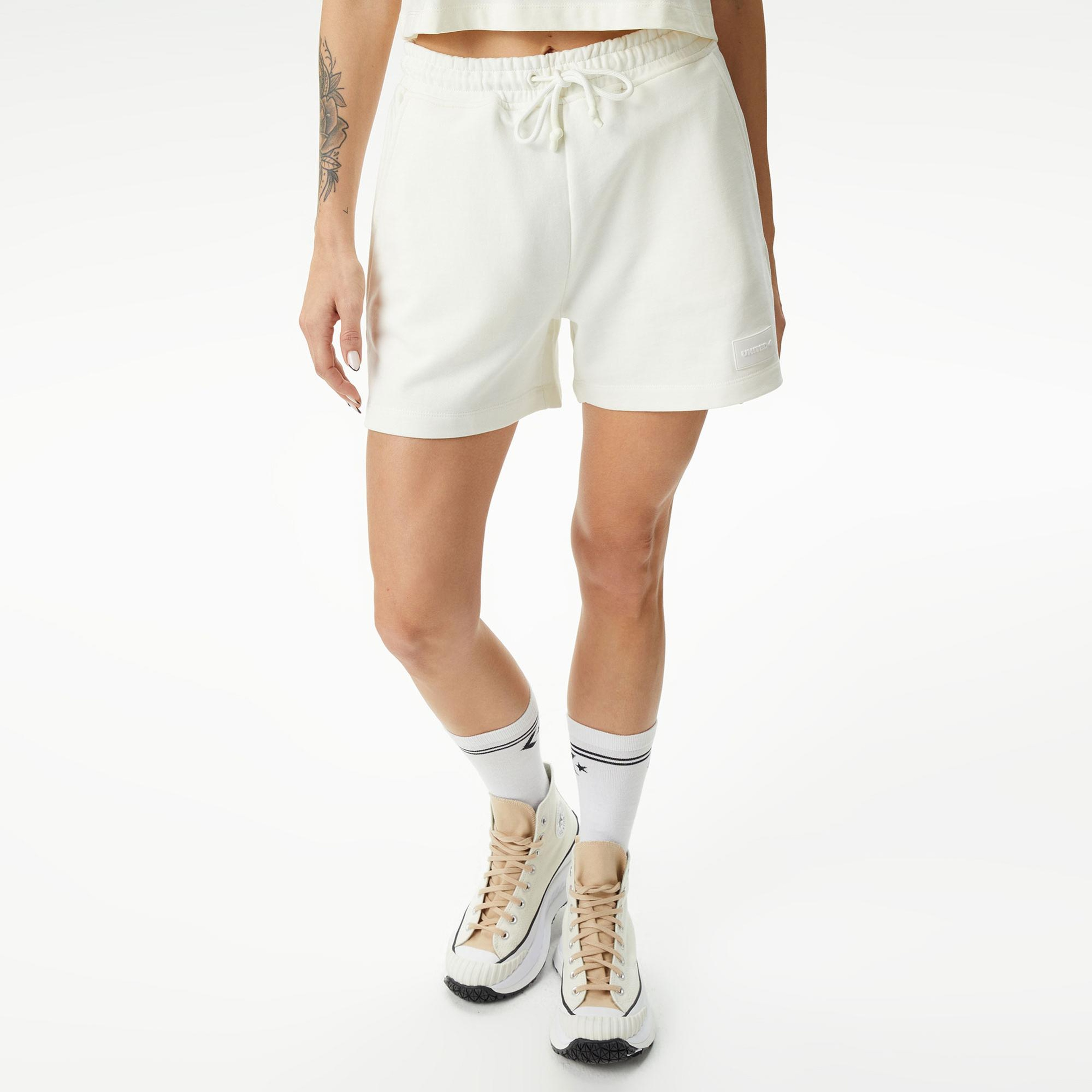 UNITED4 Kadın Beyaz Şort