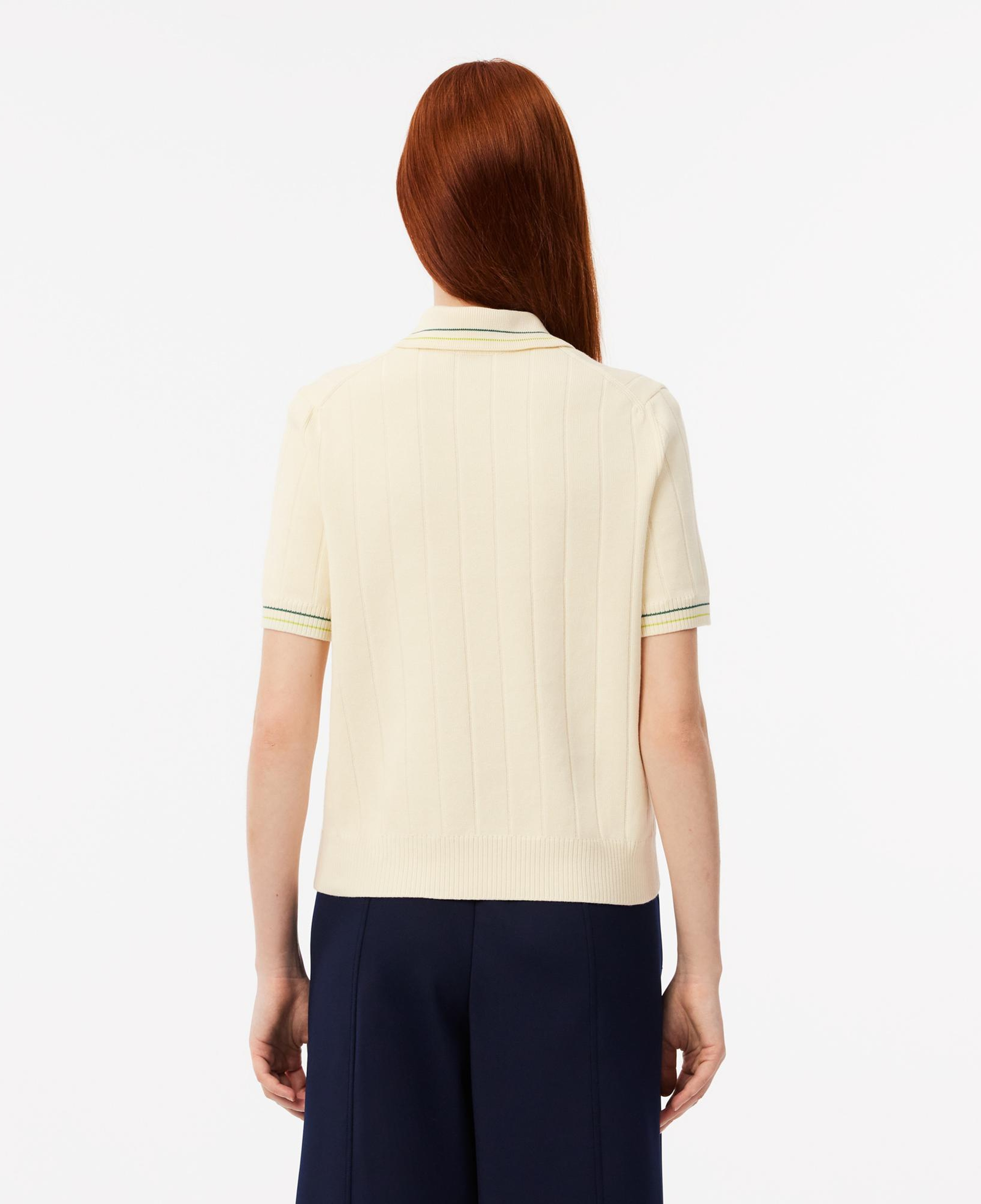 Kadın Relaxed Fit Kısa Kollu Polo Yaka Krem Triko