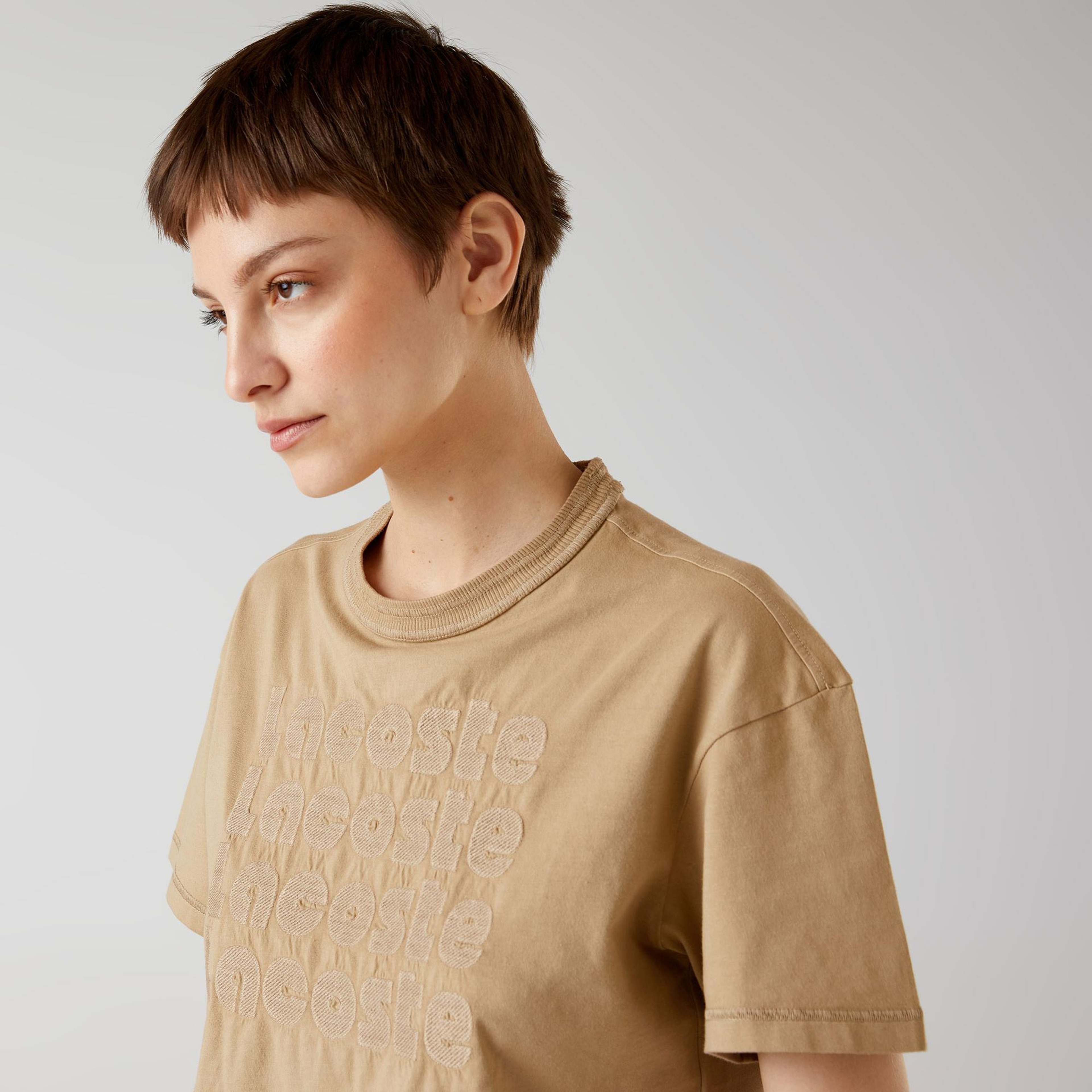 Lacoste x House of SuperStep Kadın Kahverengi T-Shirt