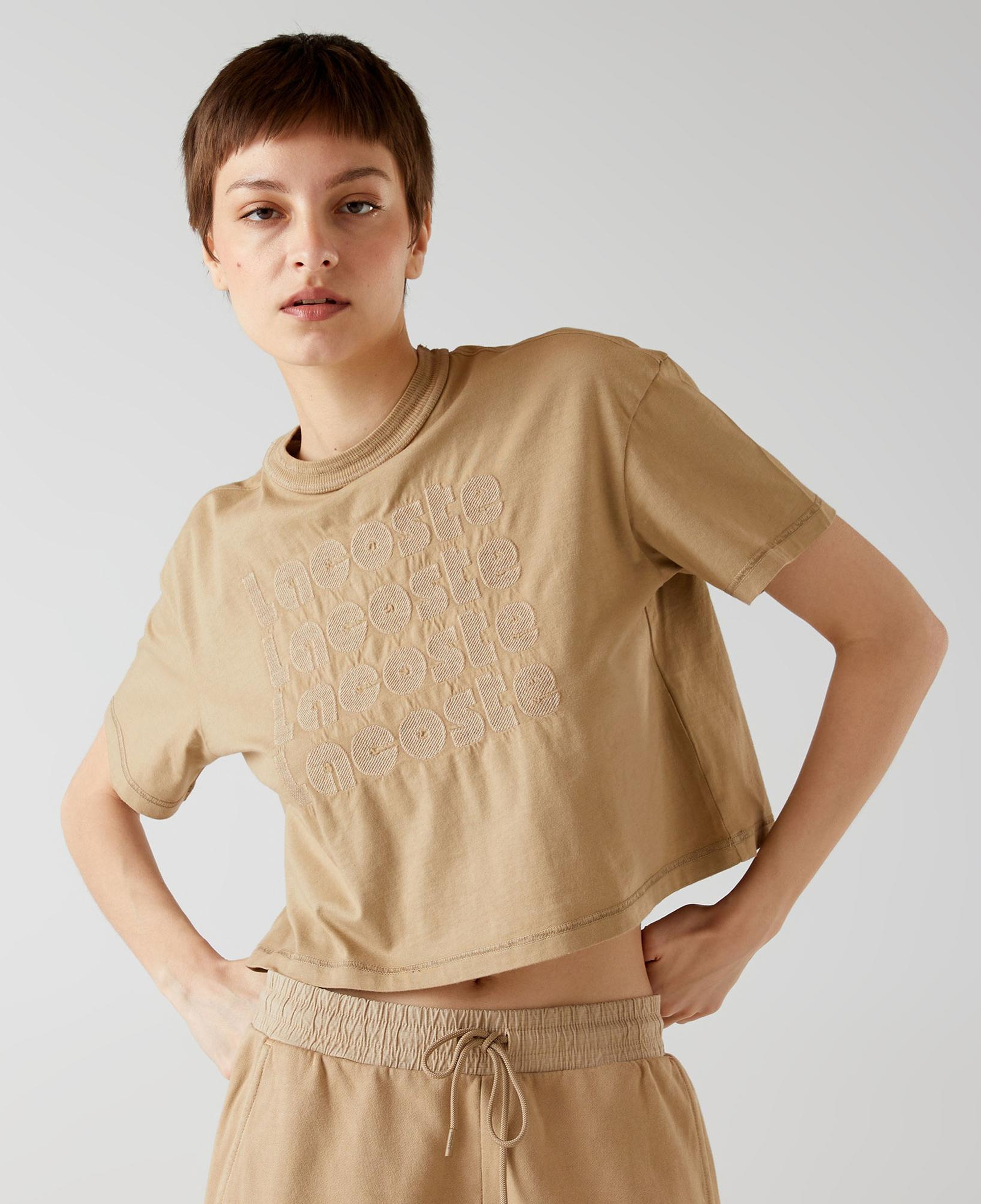 Lacoste x House of SuperStep Kadın Kahverengi T-Shirt