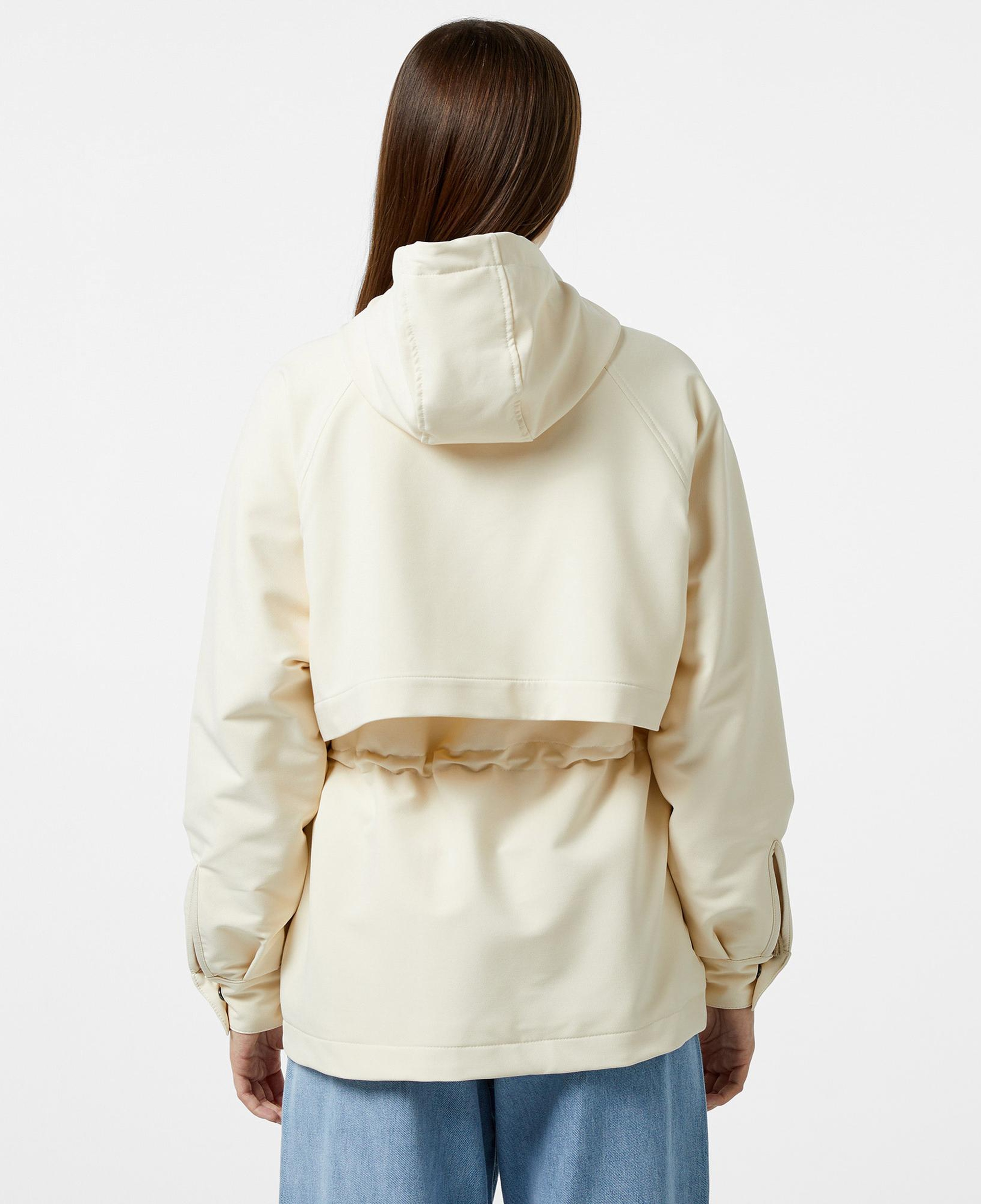 Kadın Relaxed Fit Kapüşonlu Krem Yağmurluk