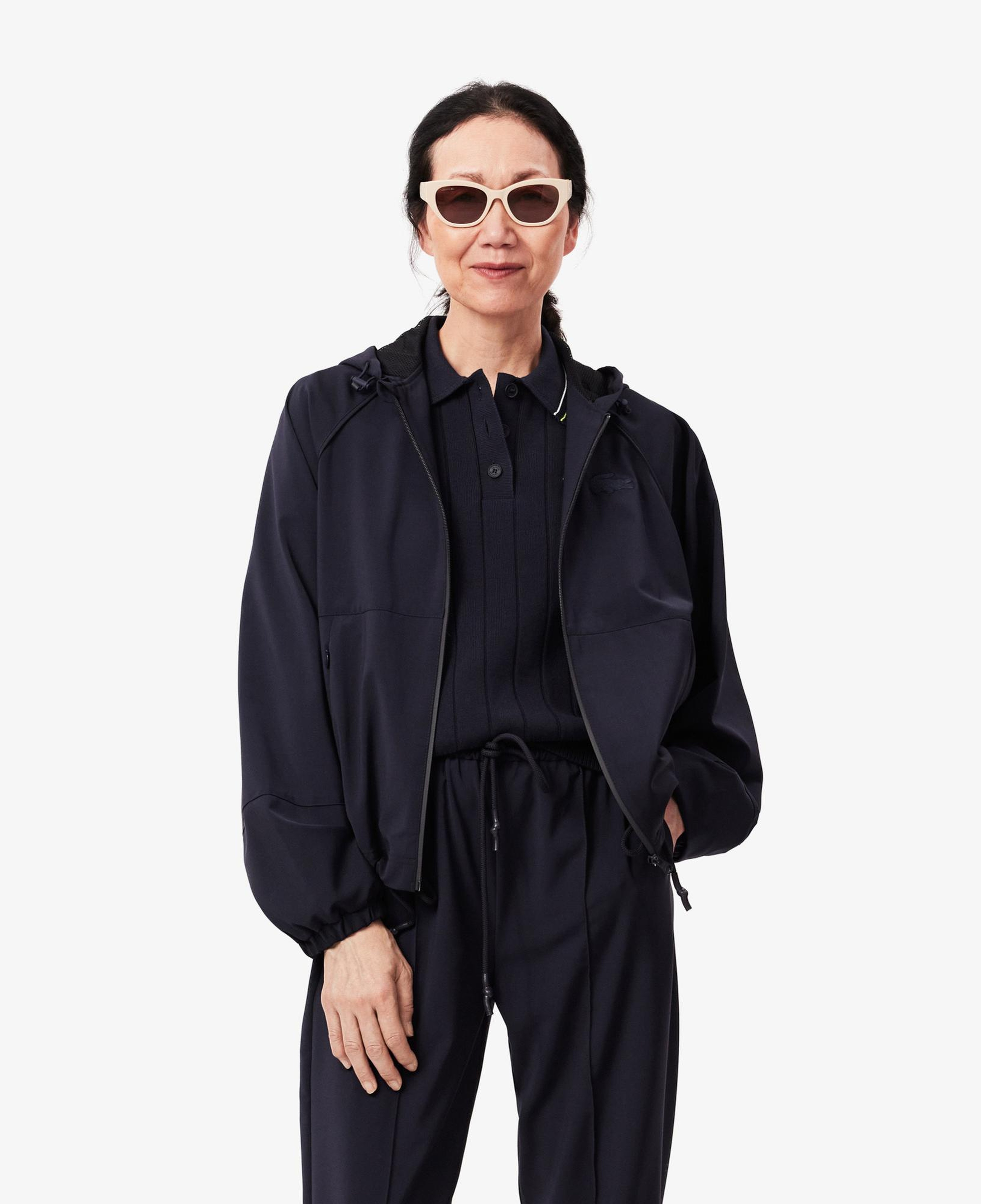 Kadın Relaxed Fit Kapüşonlu Lacivert Yağmurluk