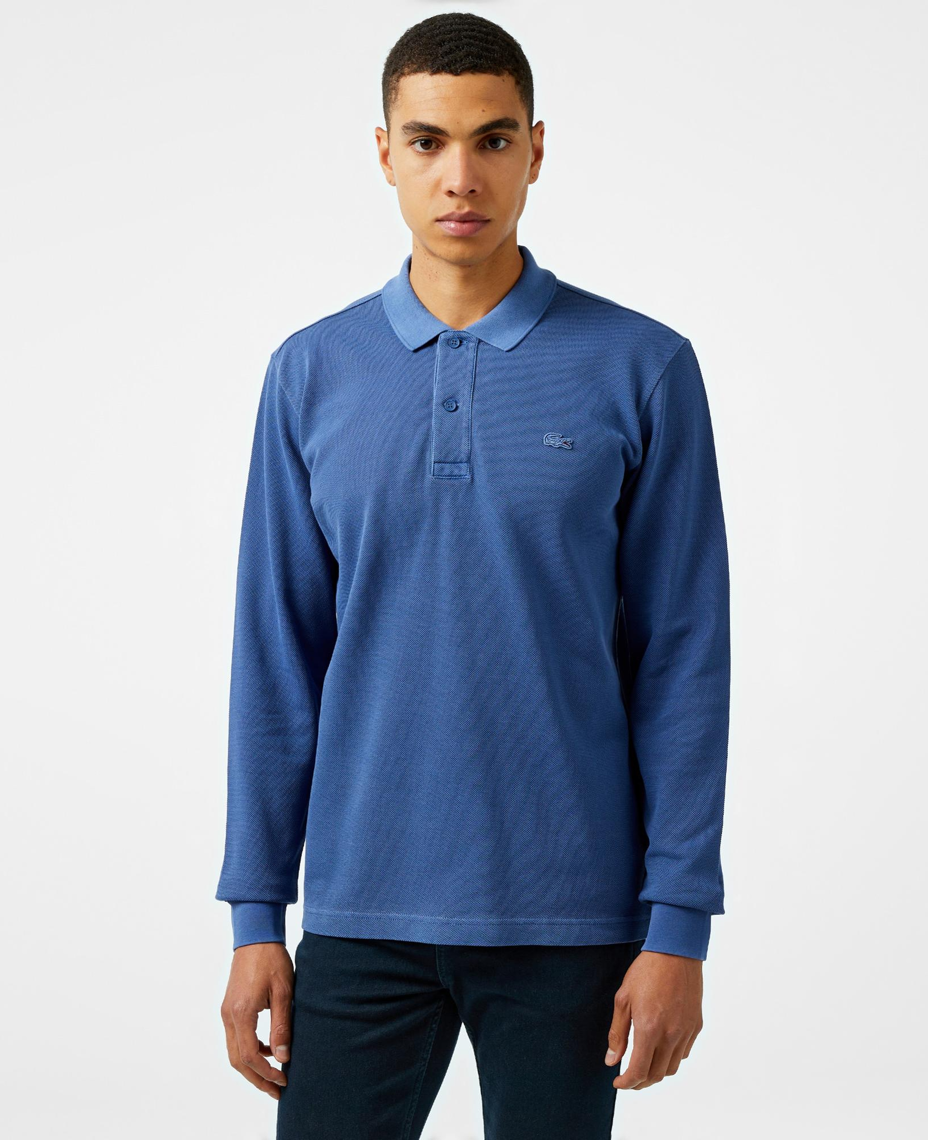 Erkek Relaxed Fit Uzun Kollu Lacivert Polo