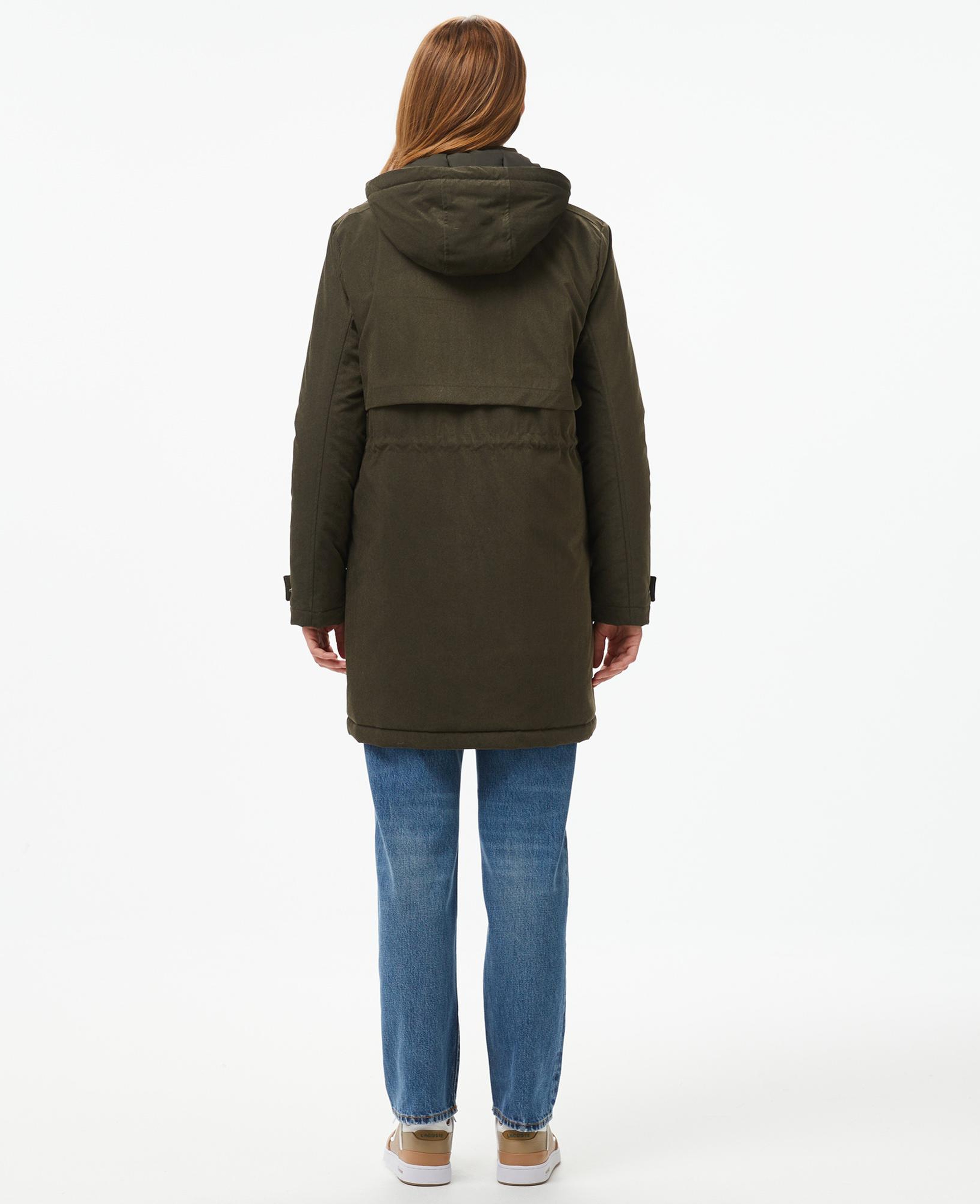 Kadın Relaxed Fit Kapüşonlu Haki Mont