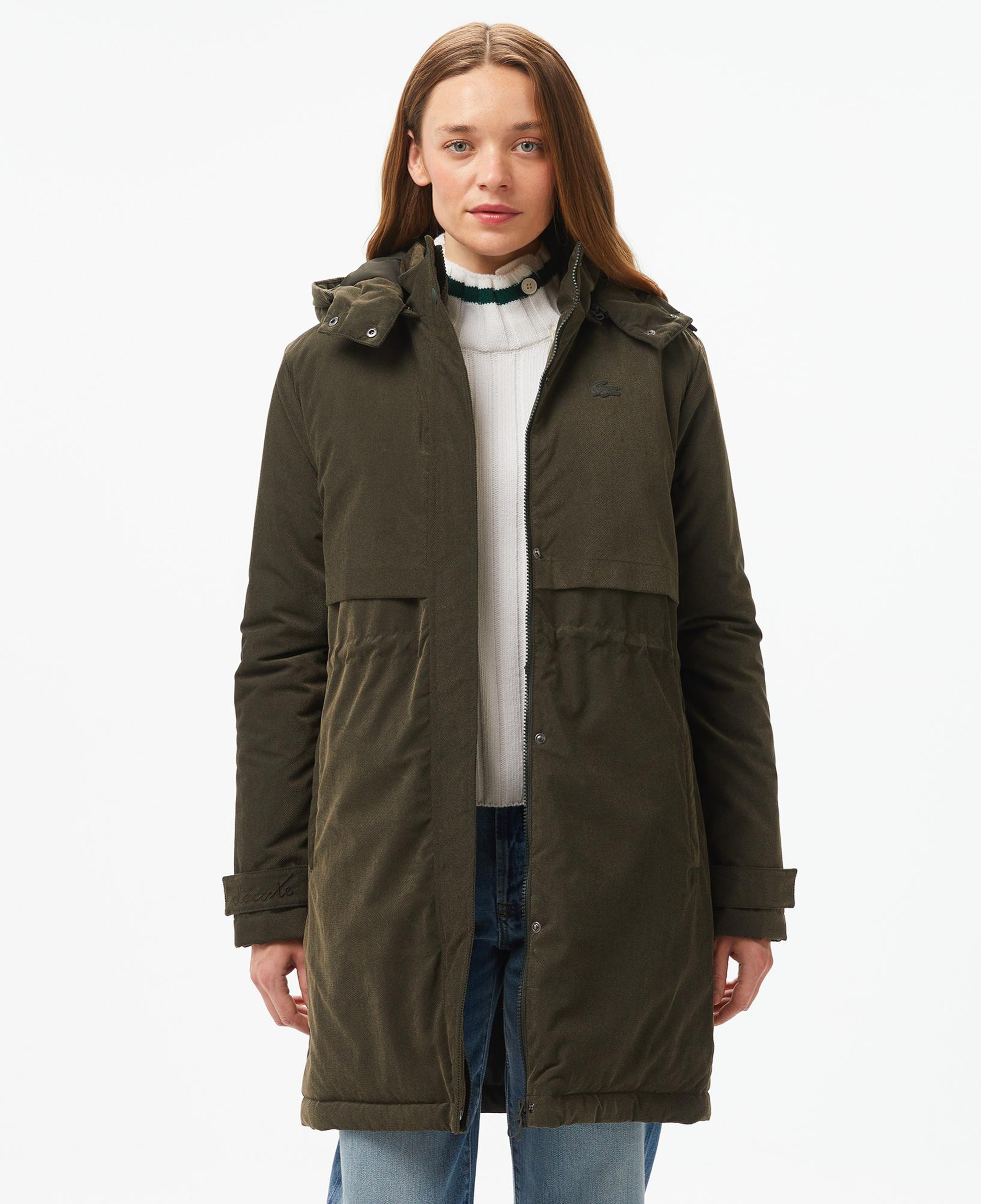 Kadın Relaxed Fit Kapüşonlu Haki Mont