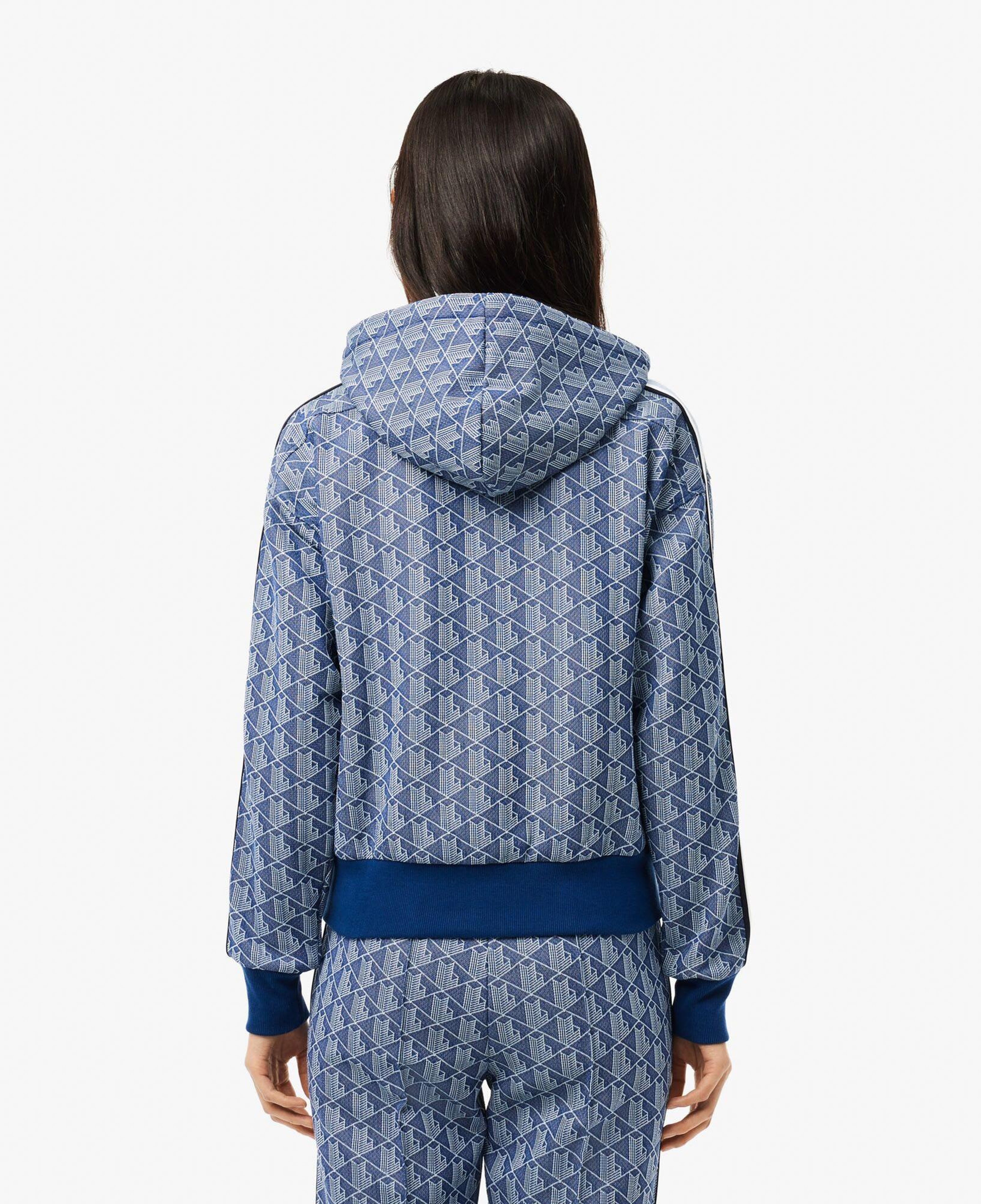 Lacoste Kadın Regular Fit Kapüşonlu Monogram Koyu Mavi Sweatshirt