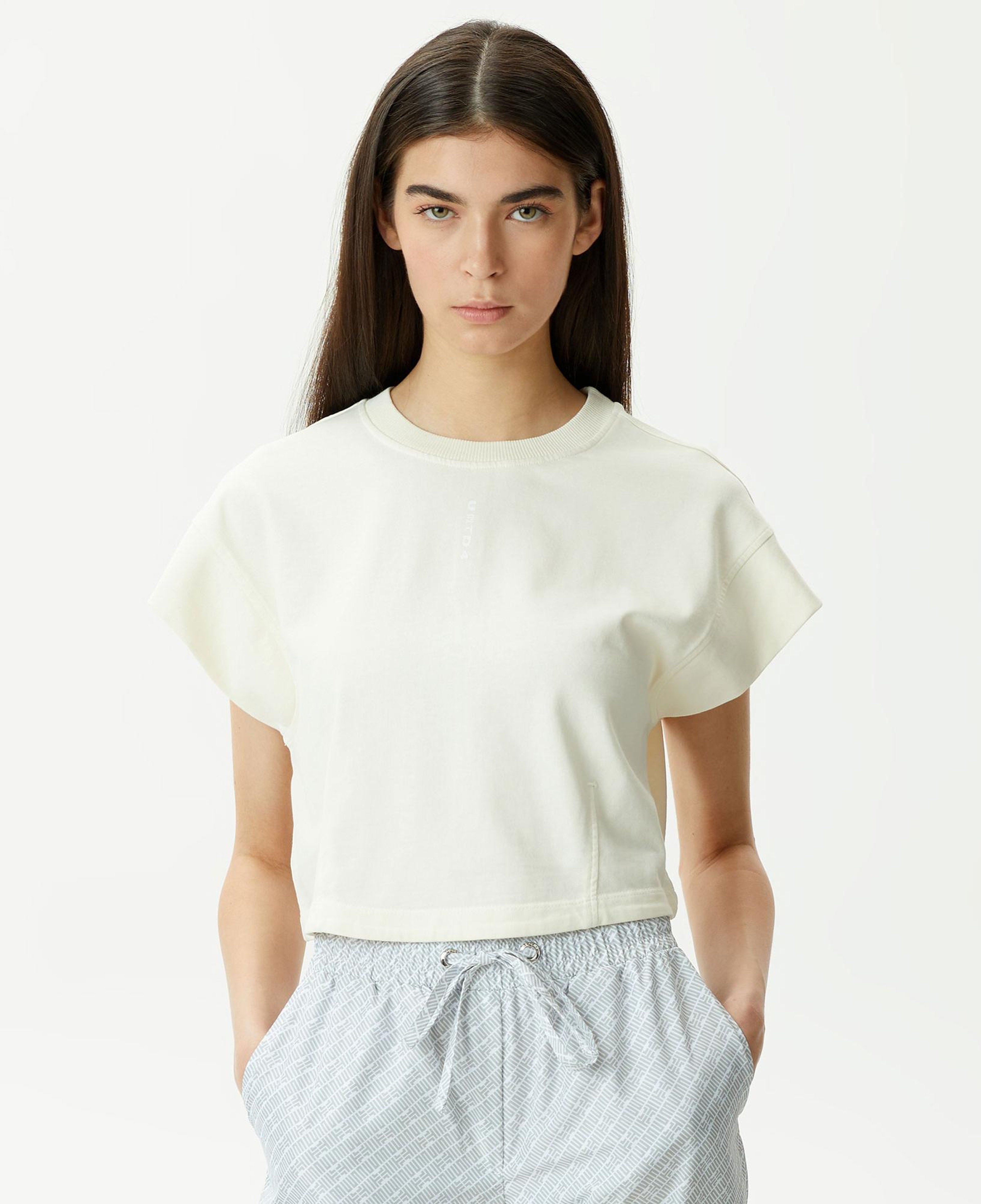 UNITED4 Classic Kadın Krem Crop T-Shirt