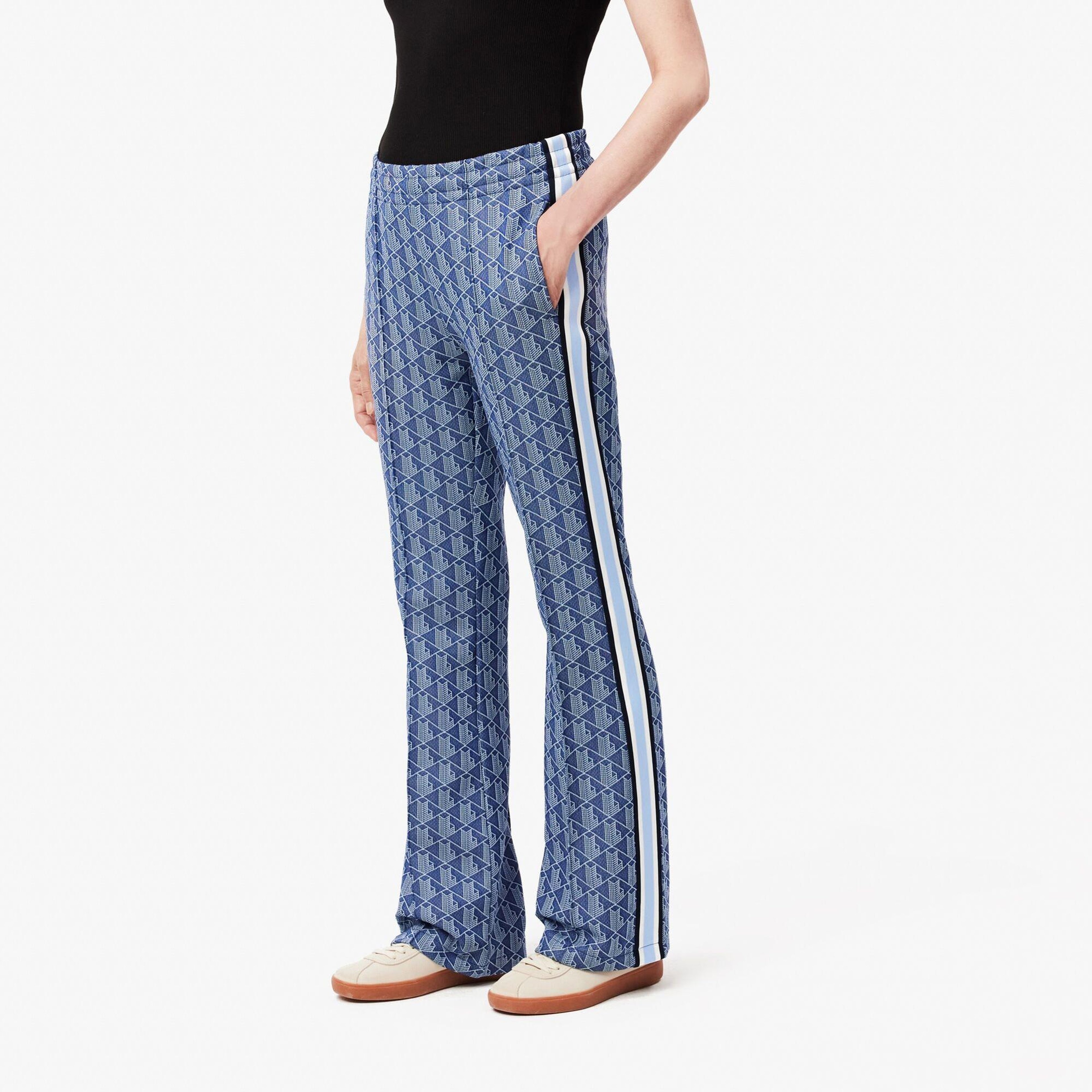 Lacoste Kadın Flare Fit Monogram Koyu Mavi Eşofman Altı