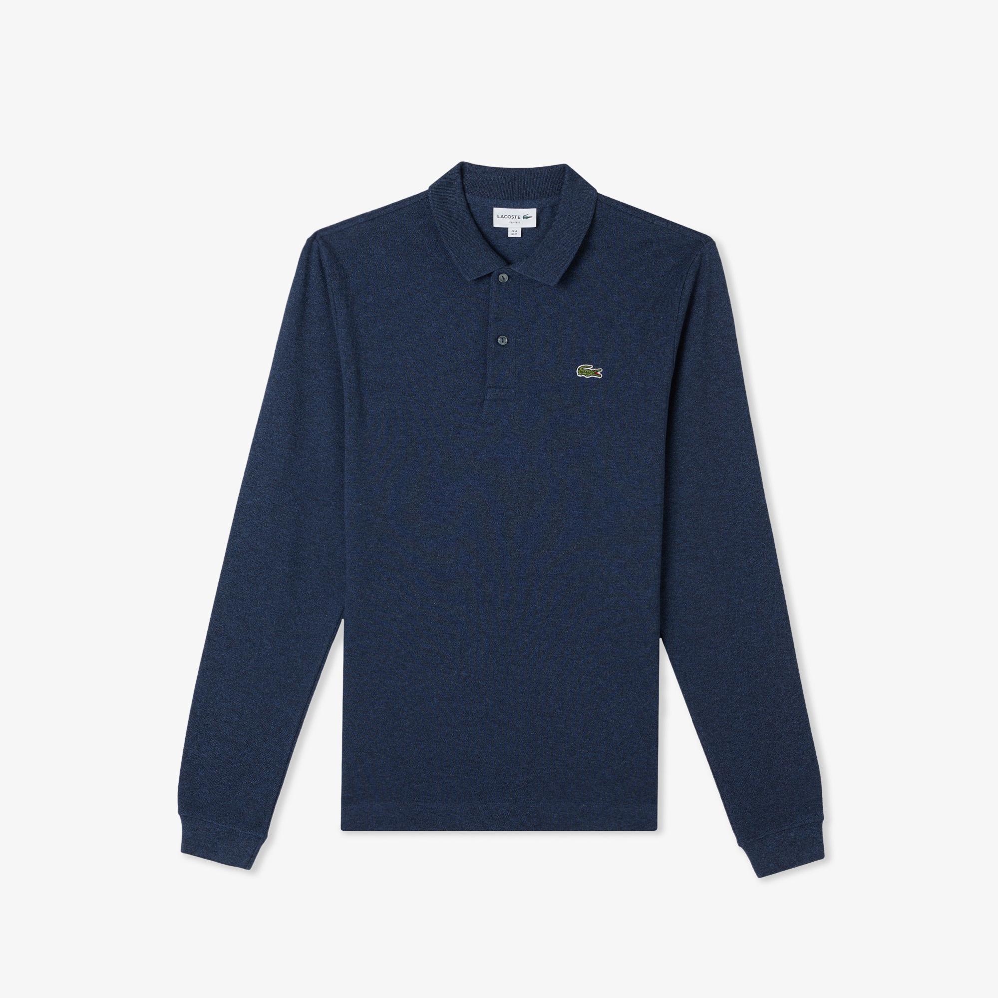 L.12.12 Erkek Slim Fit Uzun Kollu Lacivert Polo