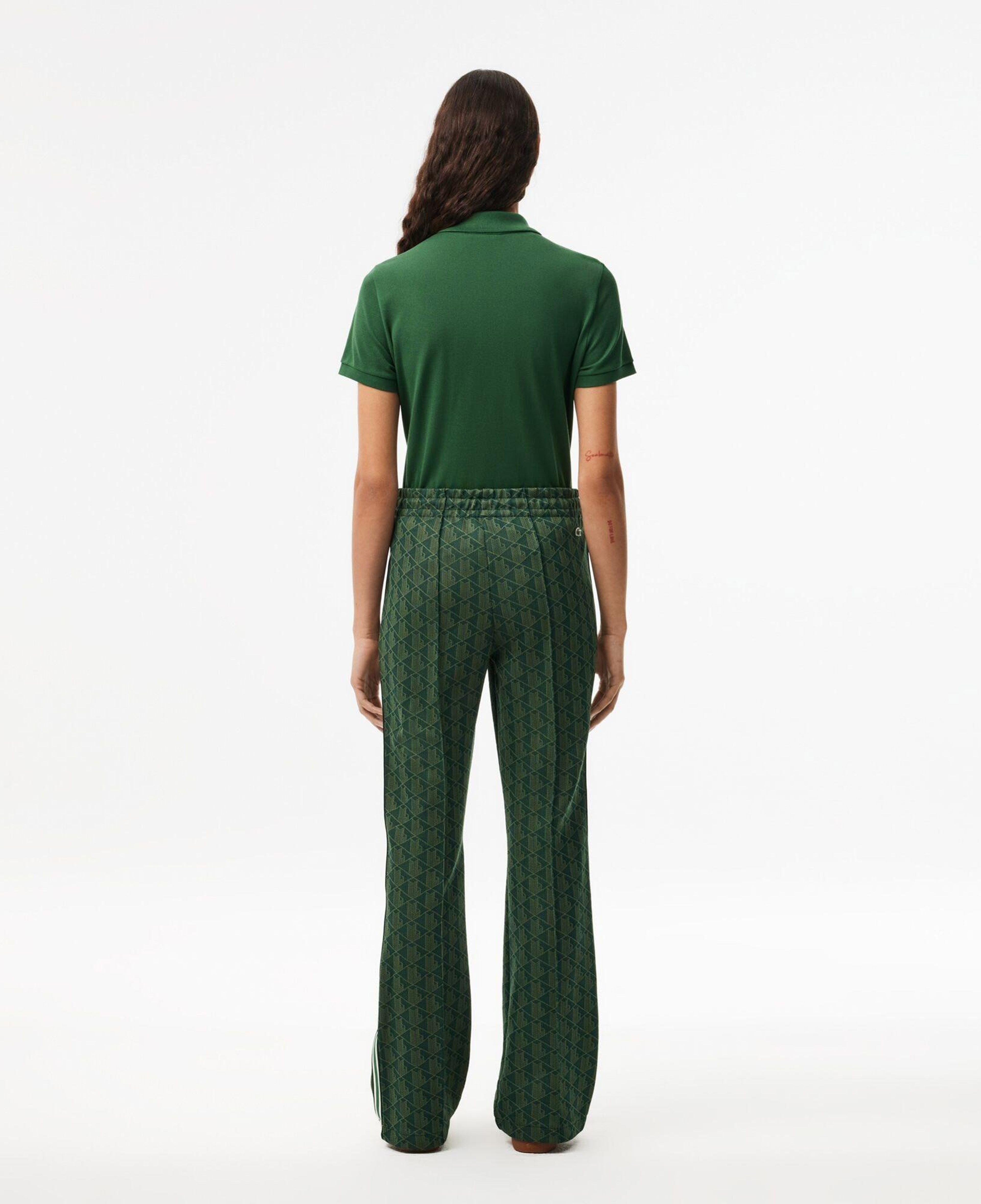 Kadın Flare Fit Monogram Koyu Yeşil Eşofman Altı