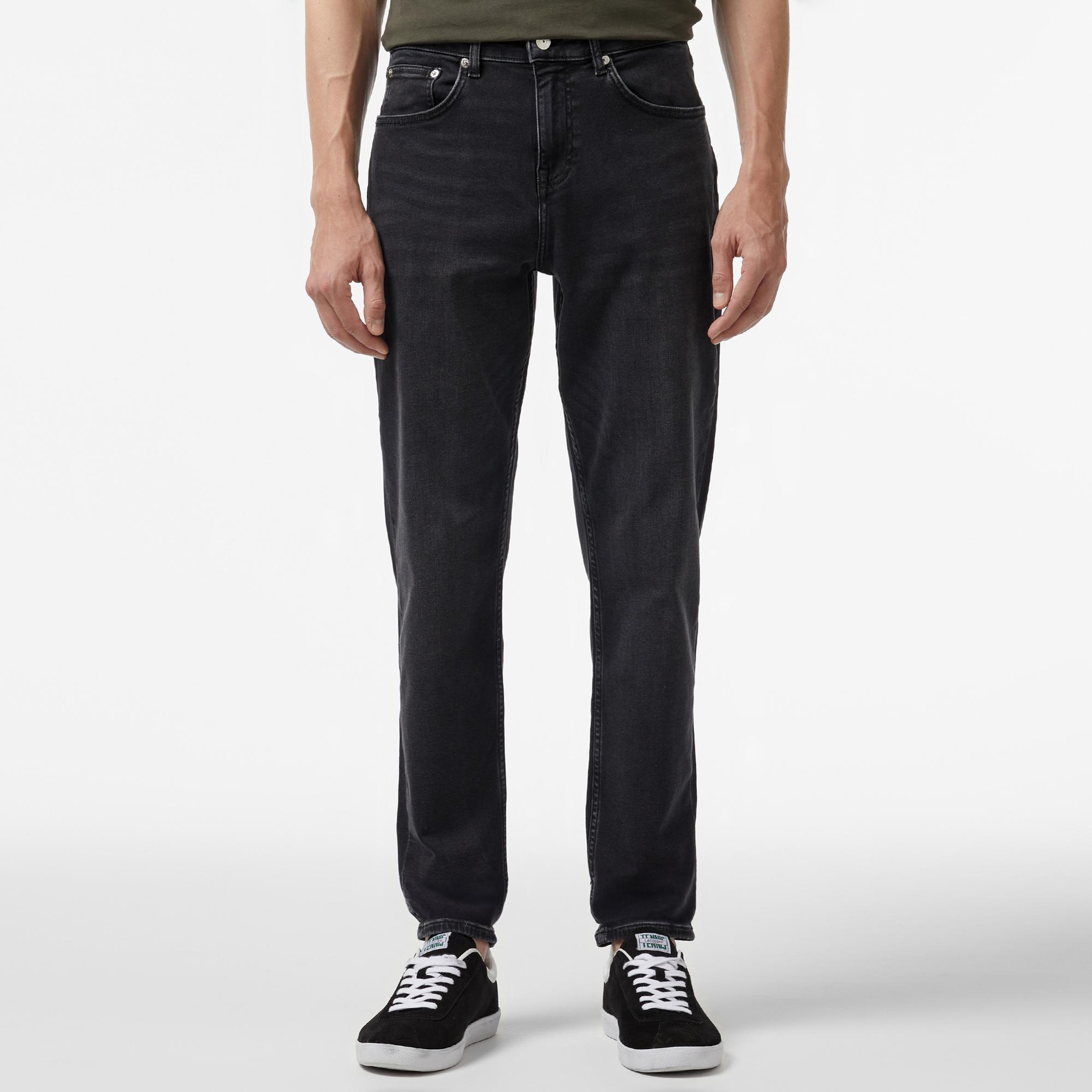 Erkek Regular Fit Denim Gri Pantolon